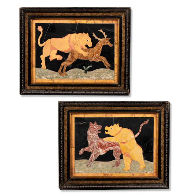 A Pair of Italian Pietra Dura Plaques