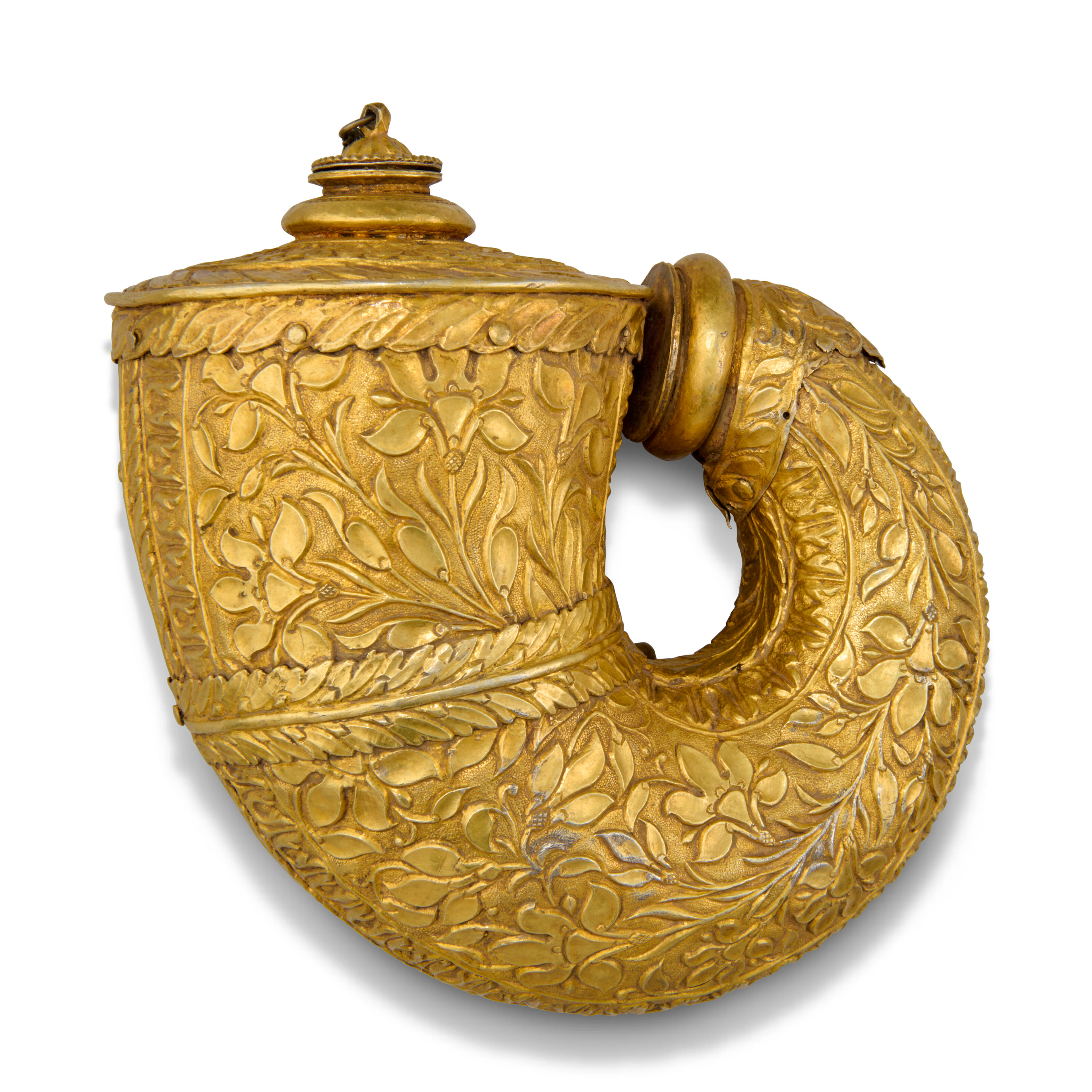 A Silver-Gilt Powder Flask