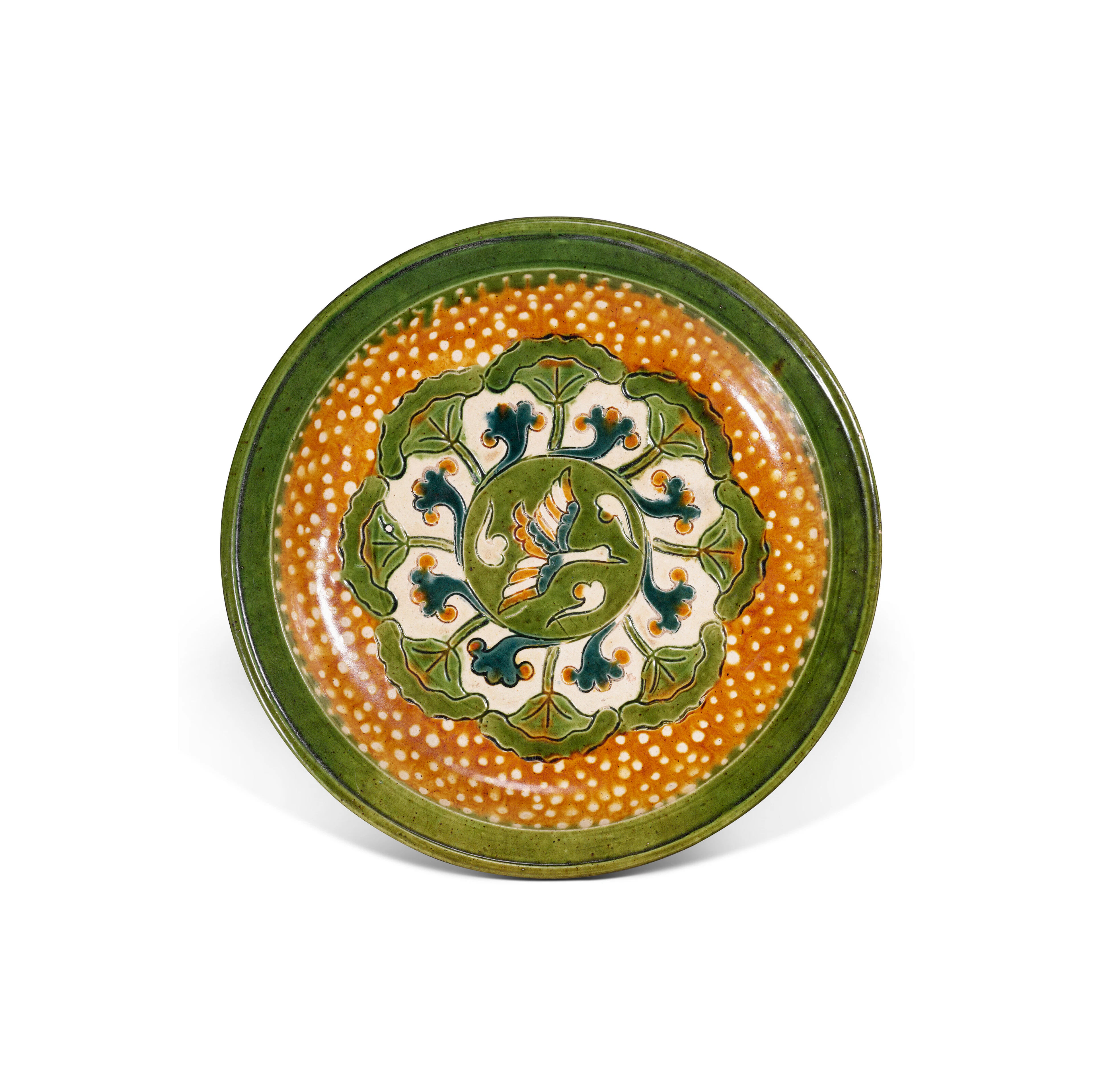 A Sancai -Glazed 'Goose' Tripod Dish
