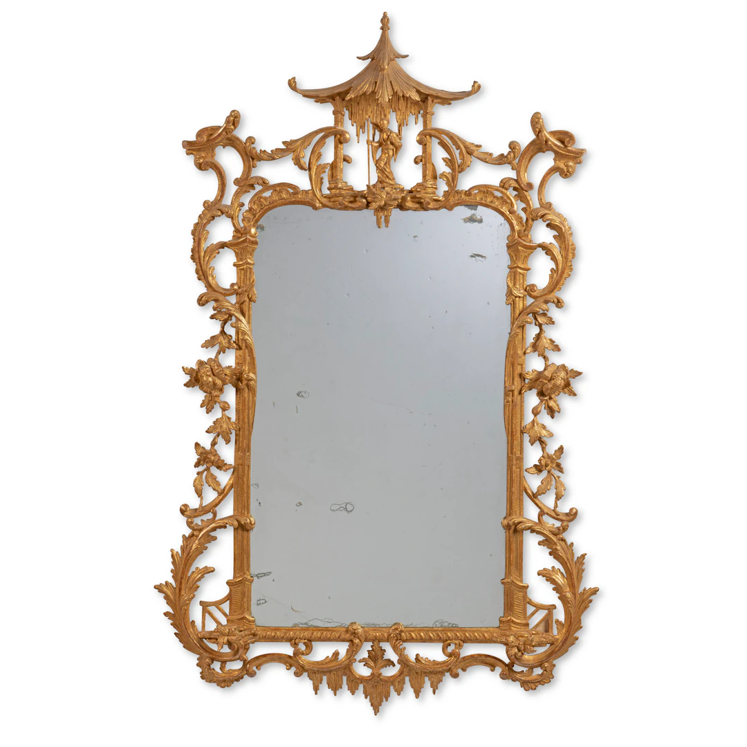 An Irish George Iii Style Giltwood Mirror