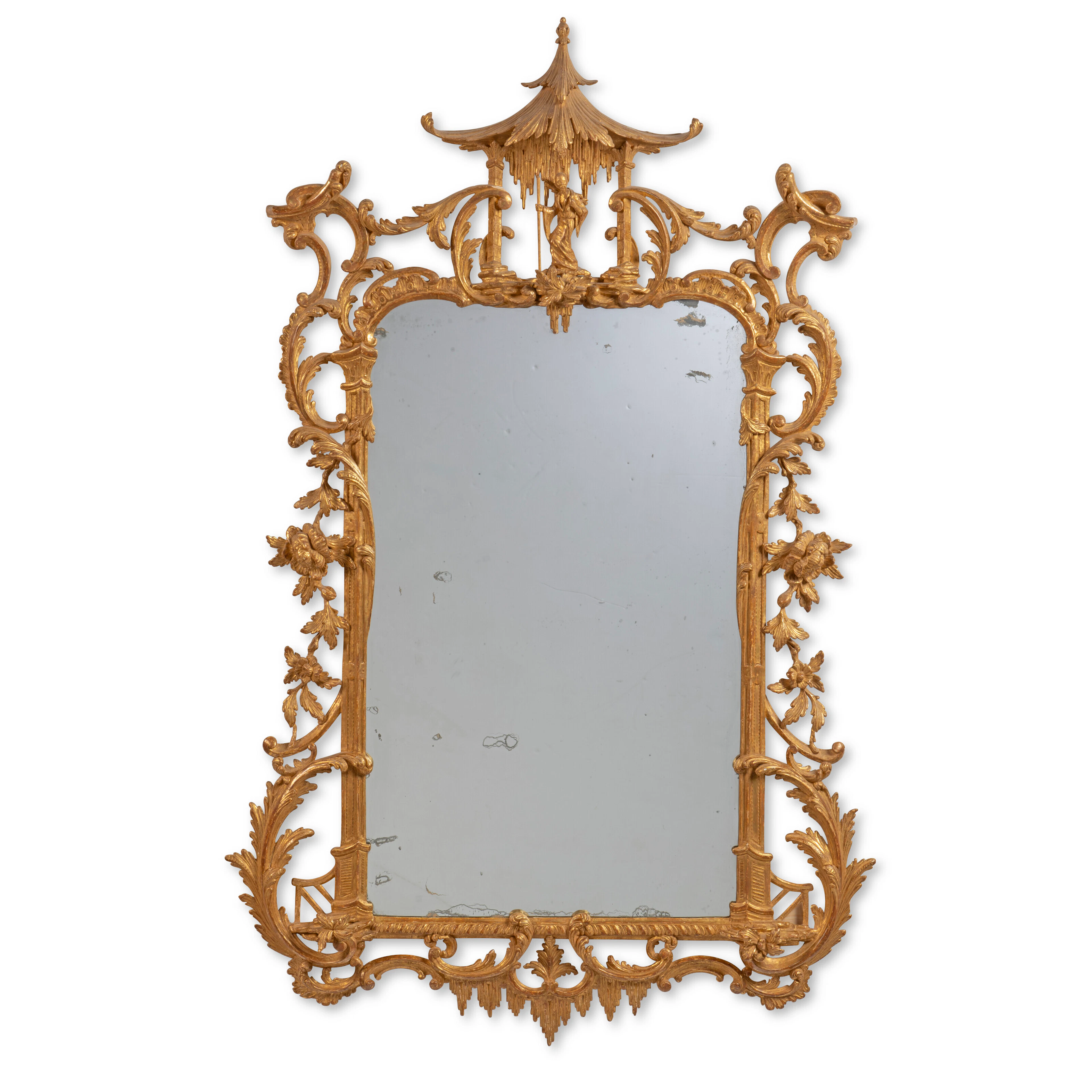 An Irish George Iii Style Giltwood Mirror