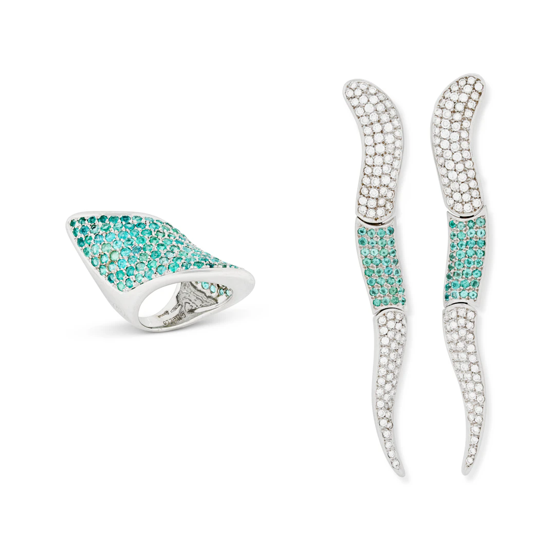 Gavello Set of Tourmaline and Diamond Jewellery