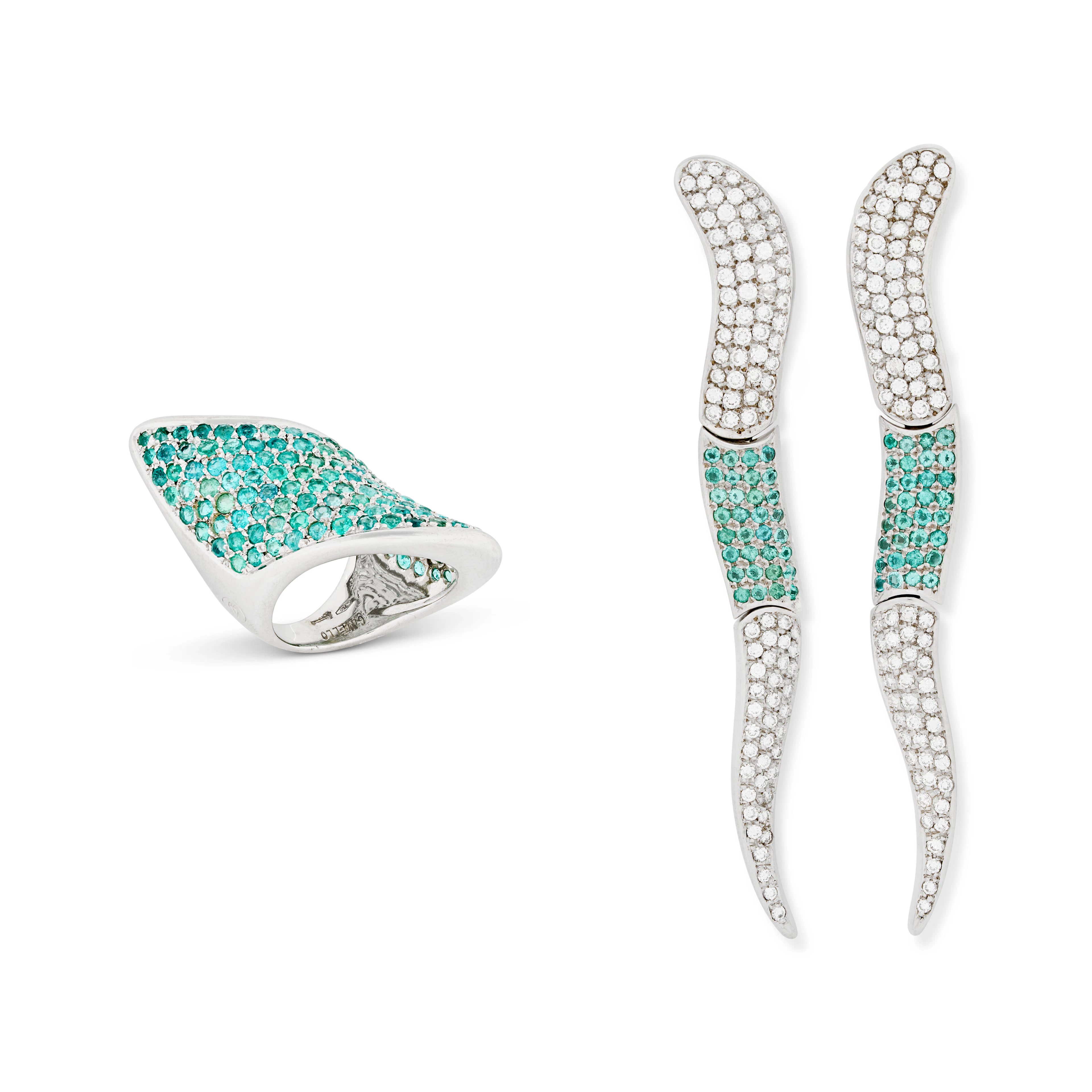 Gavello Set of Tourmaline and Diamond Jewellery