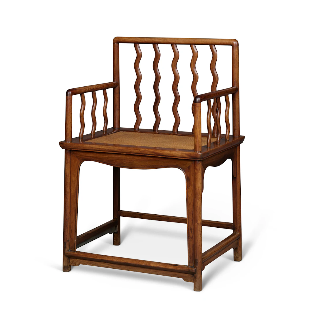 A Rare Huanghuali ‘S-Spindle’ Low-Back Armchair