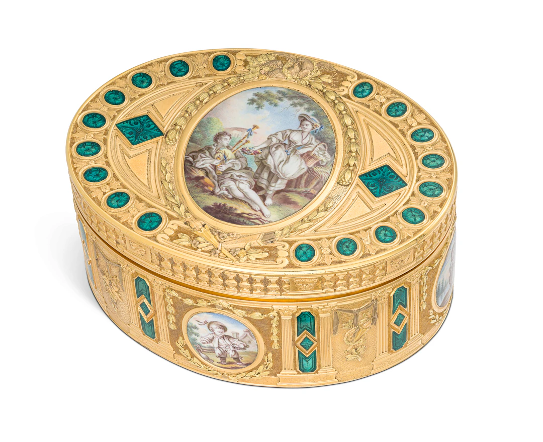 Louis Xv Enamelled Vari-Colour Gold Table Snuff-Box by Charles- Barnabé