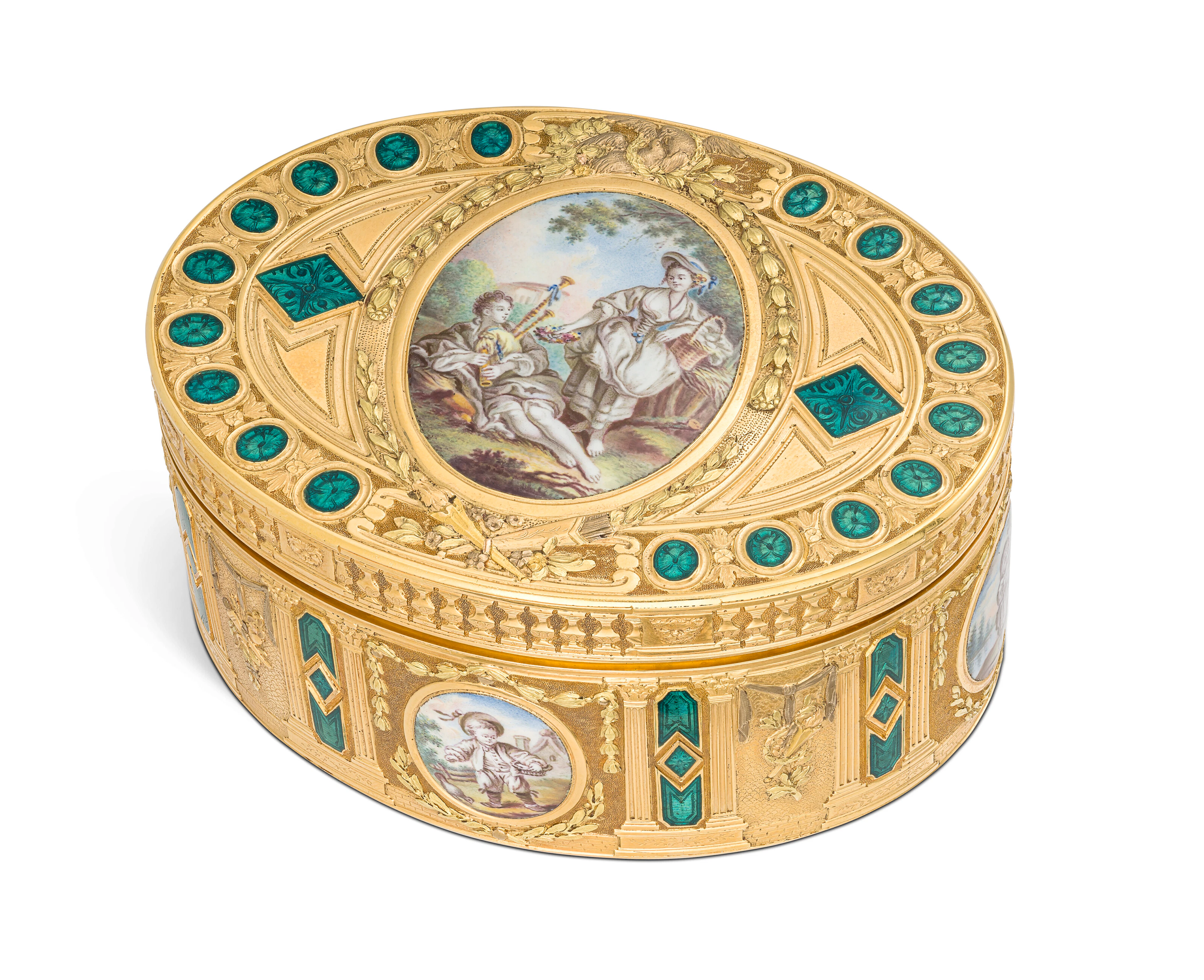 Louis Xv Enamelled Vari-Colour Gold Table Snuff-Box by Charles- Barnabé