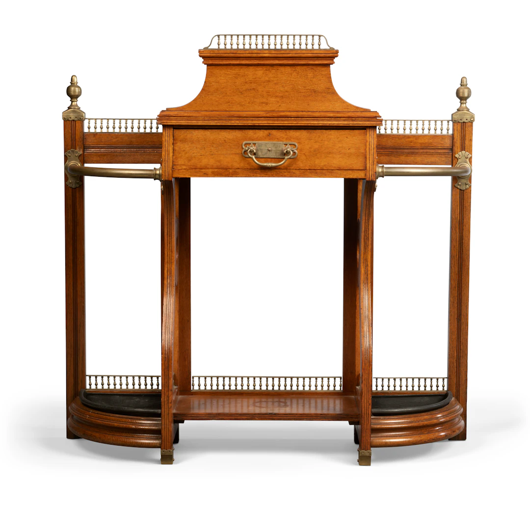 A Late Victorian Brass-Mounted Oak Hall Stand