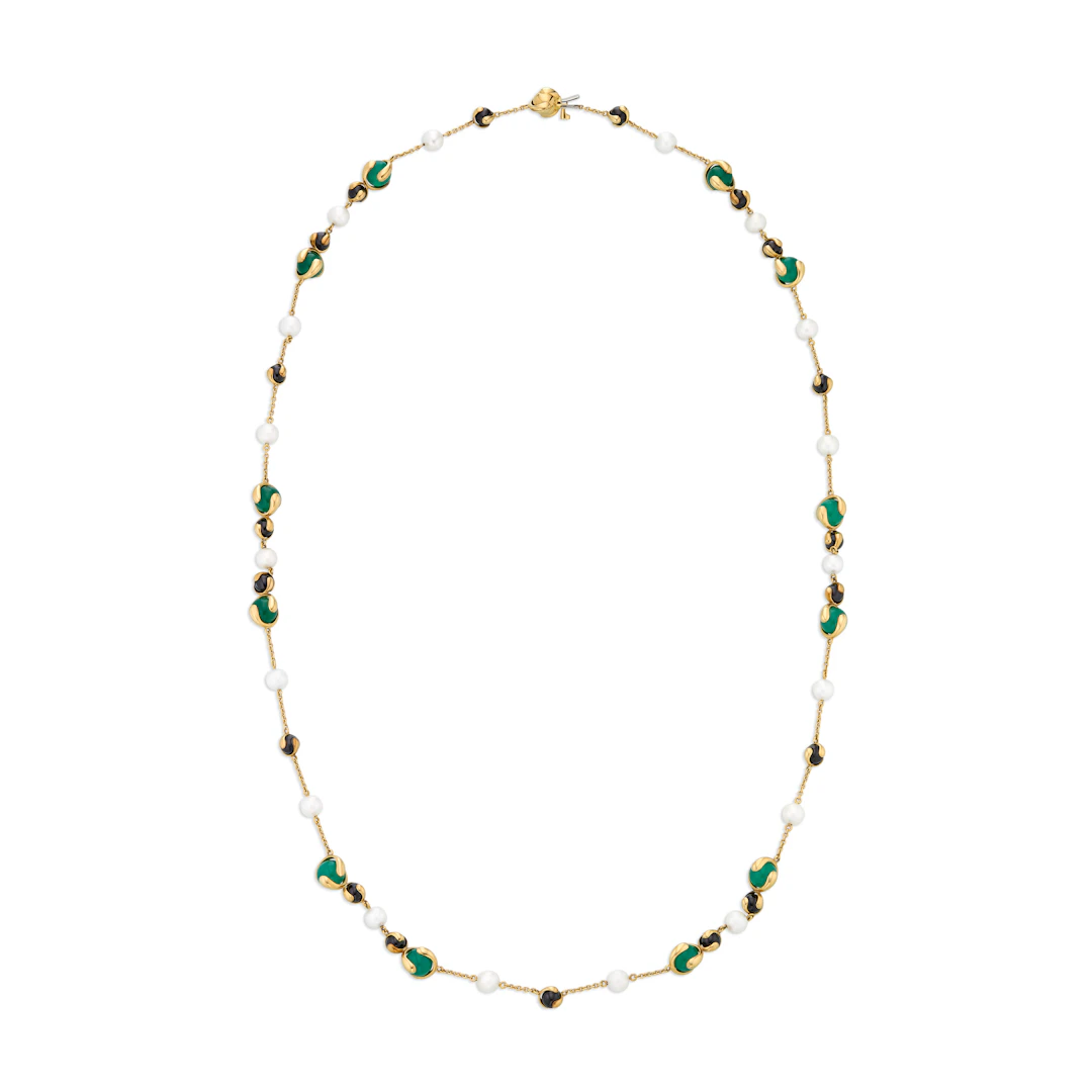 Marina B Chrysoprase, Onyx and Cultured Pearl 'Cardan' Longchain Necklace
