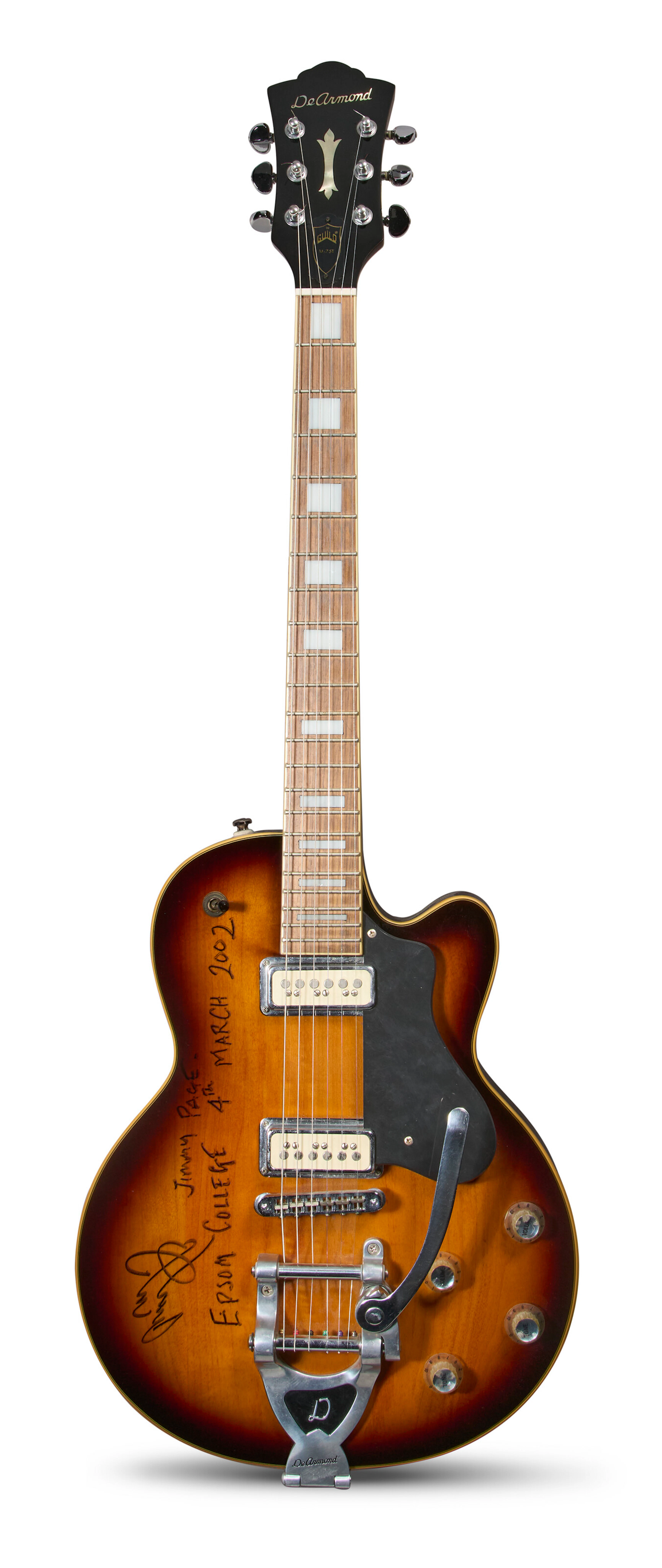 JIMMY PAGE: A SIGNED SOLID-BODY ELECTRIC GUITAR, DE ARMOND, M-75T