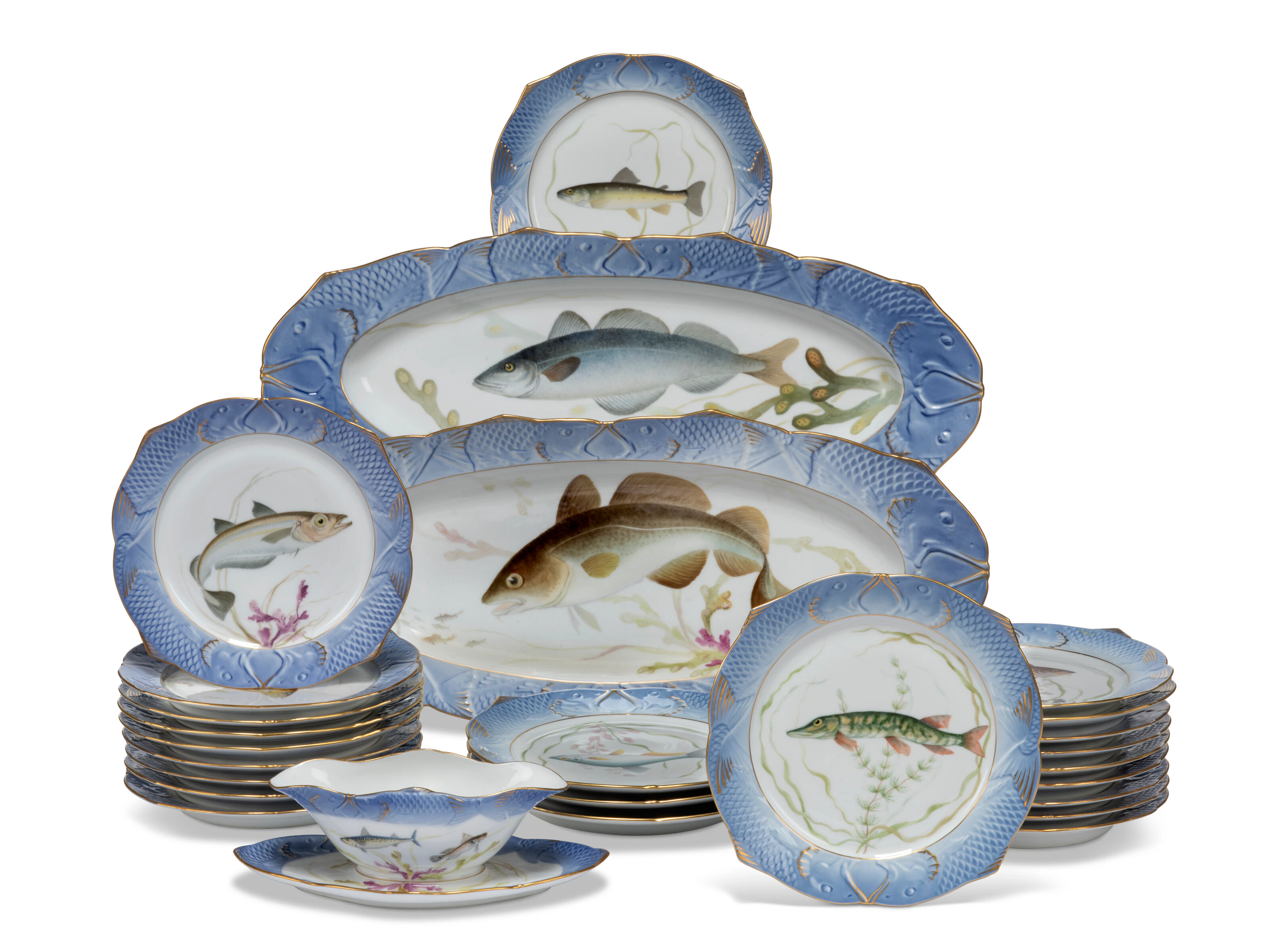 A Royal Copenhagen Porcelain Ichthyological Service