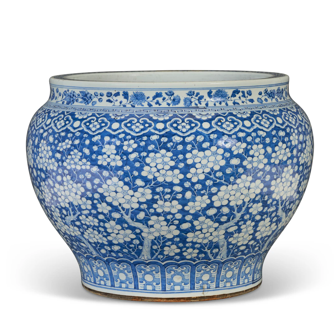 A Large Chinese Export Porcelain Blue and White Fishbowl