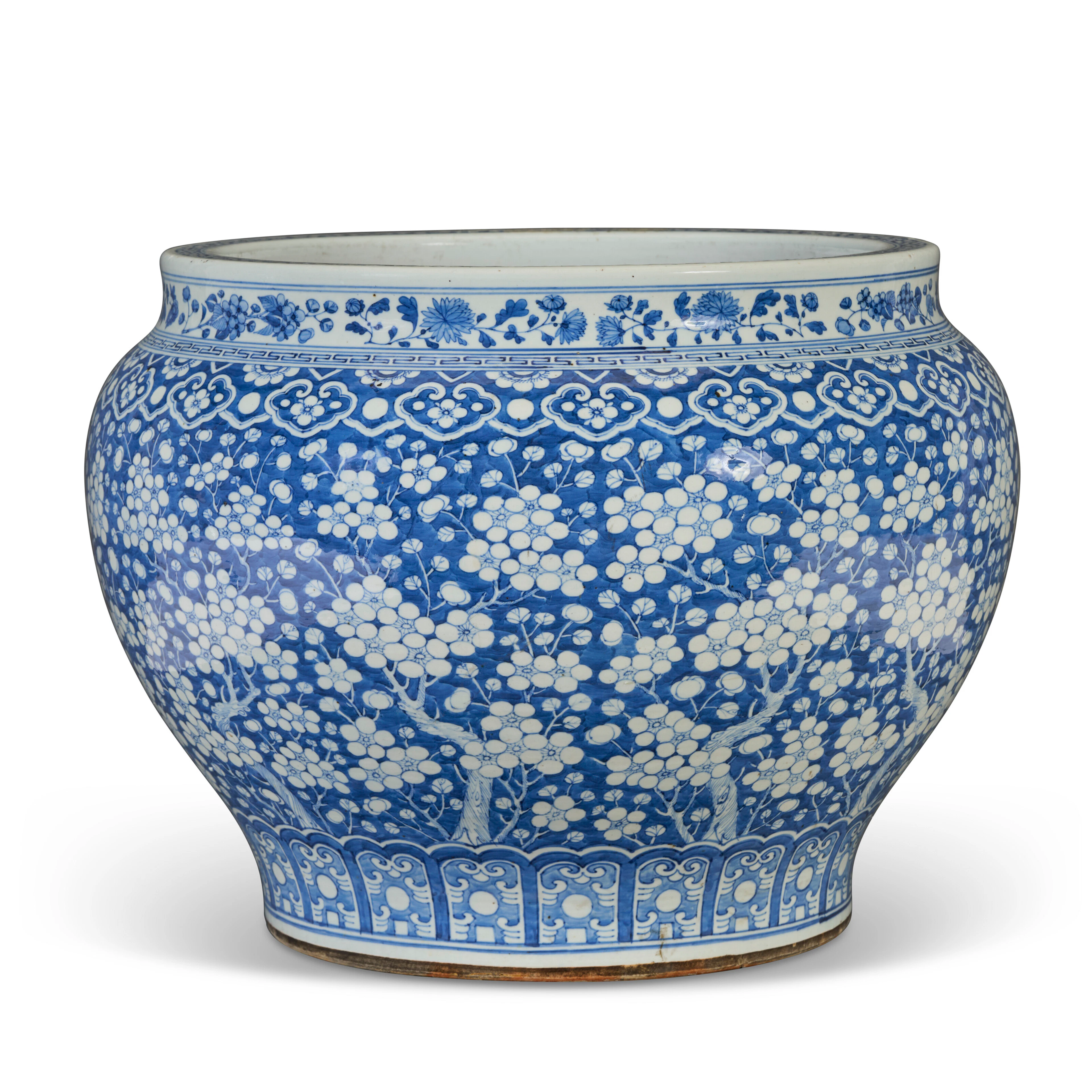 A Large Chinese Export Porcelain Blue and White Fishbowl