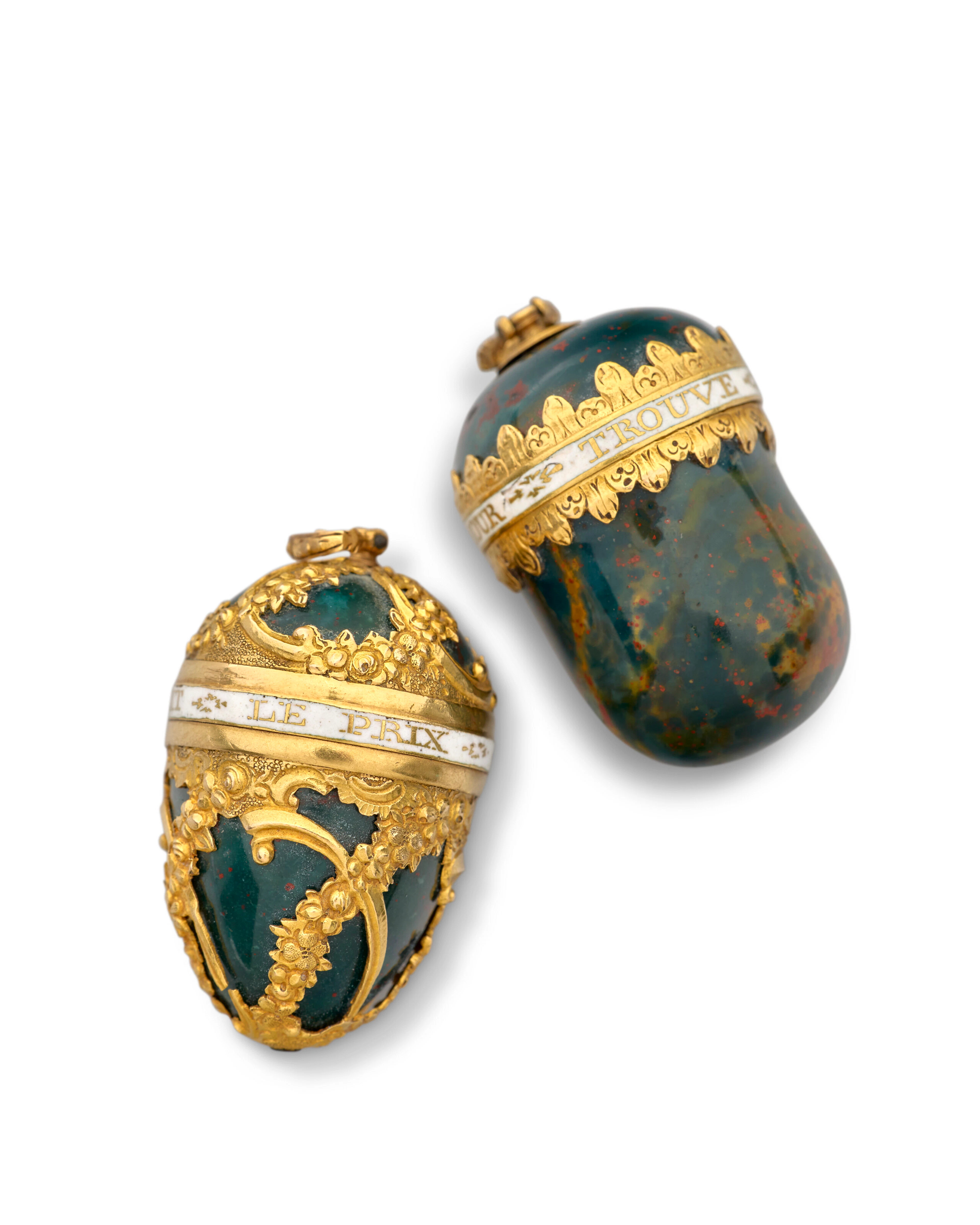 Deux Petites Boîtes En or Et Pierre Dure D'époque George Iii
