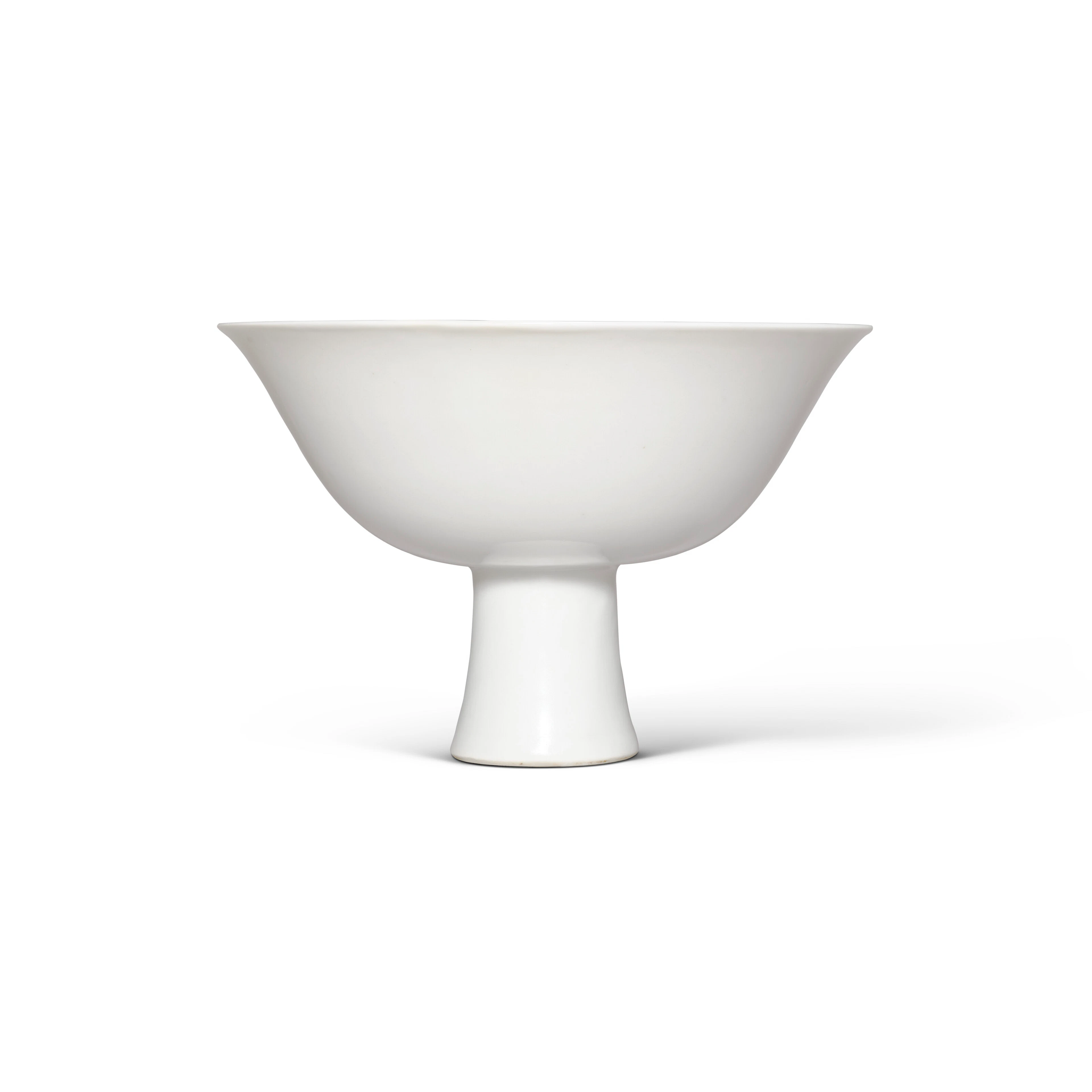 A Very Rare Tianbai -Glazed Anhua -Decorated 'Dragon' Stem Bowl