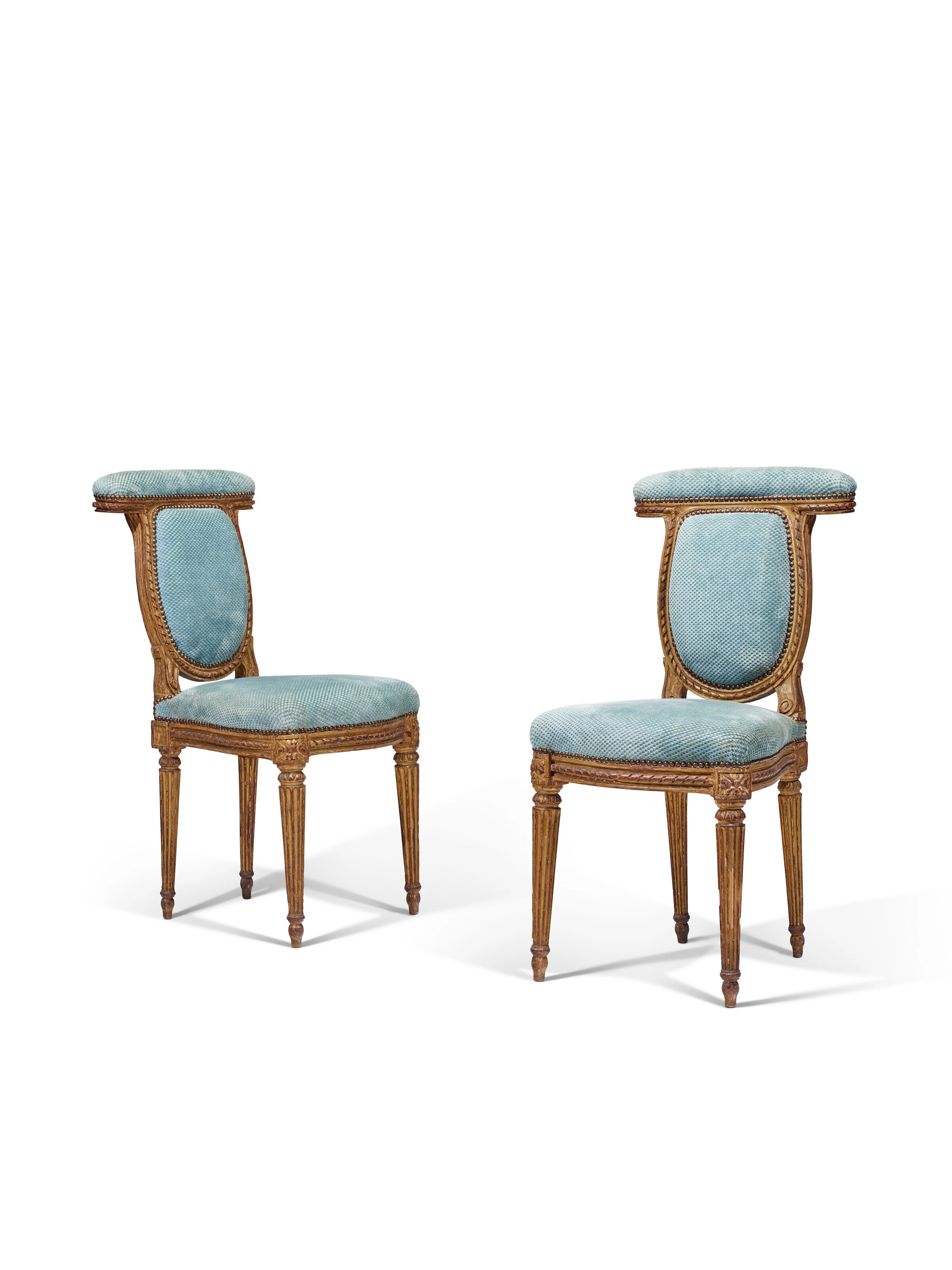 Paire De Chaises Ponteuses D'époque Louis Xvi