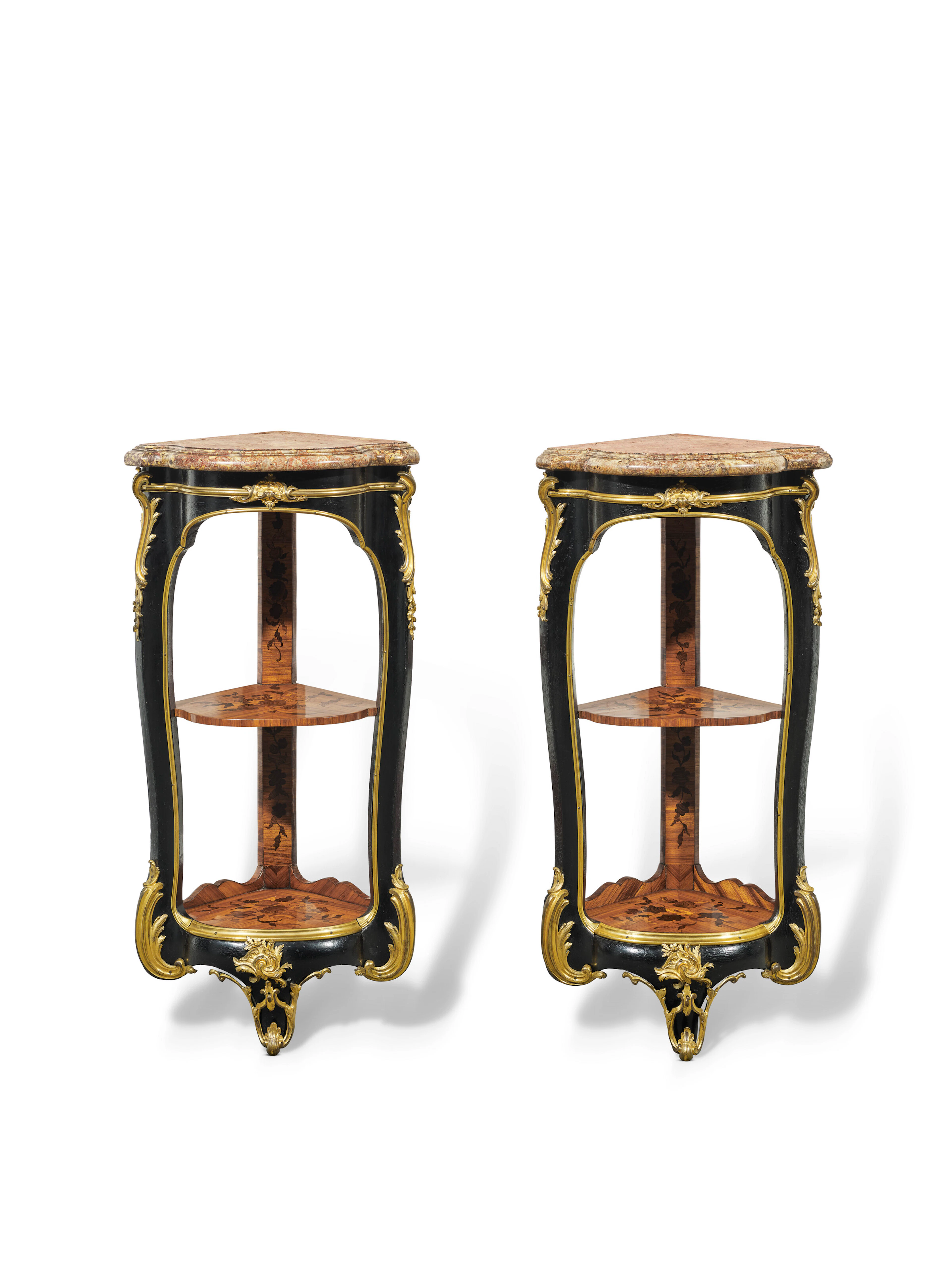 Paire D'encoignures D'époque Louis Xv