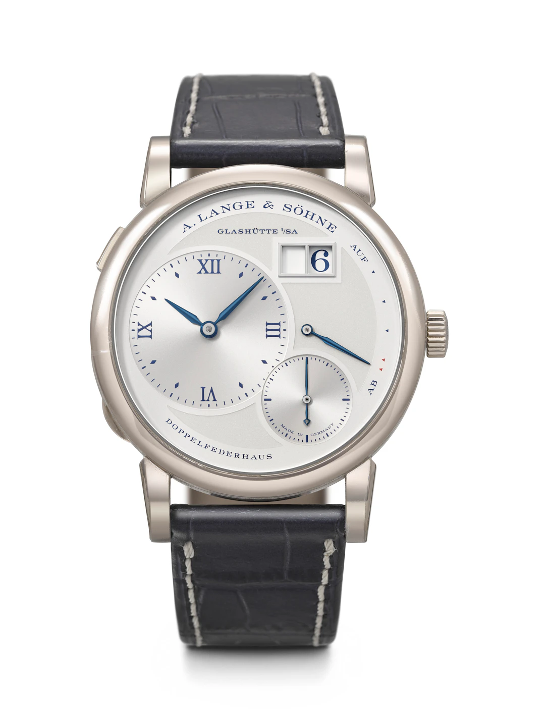 A. Lange & söhne. An Eye-Catching 18K White Gold Limited Edition Wristwatch