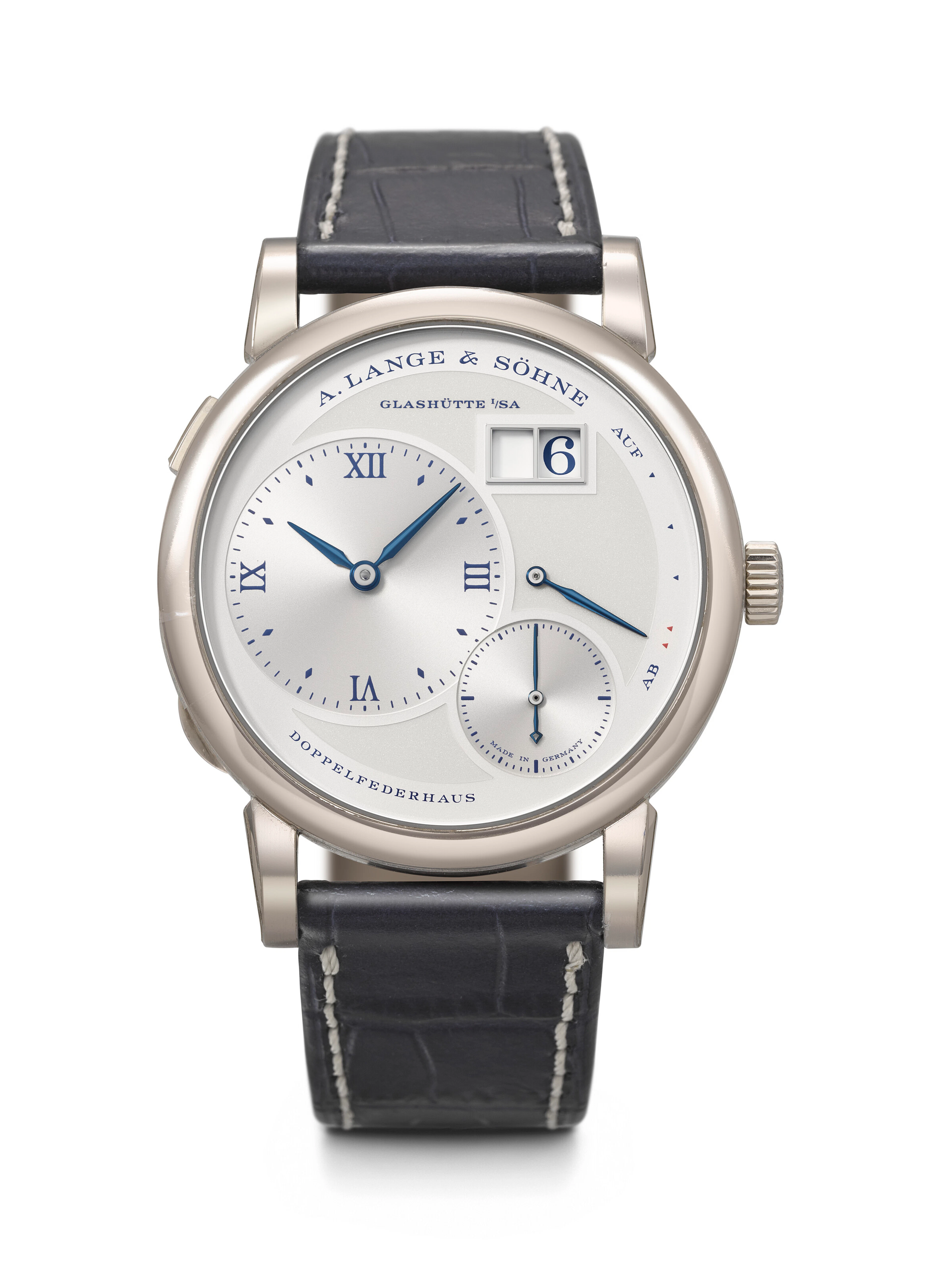 A. Lange & söhne. An Eye-Catching 18K White Gold Limited Edition Wristwatch