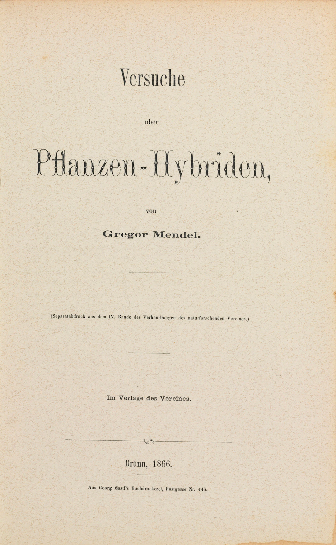 The Founding Document of Genetics