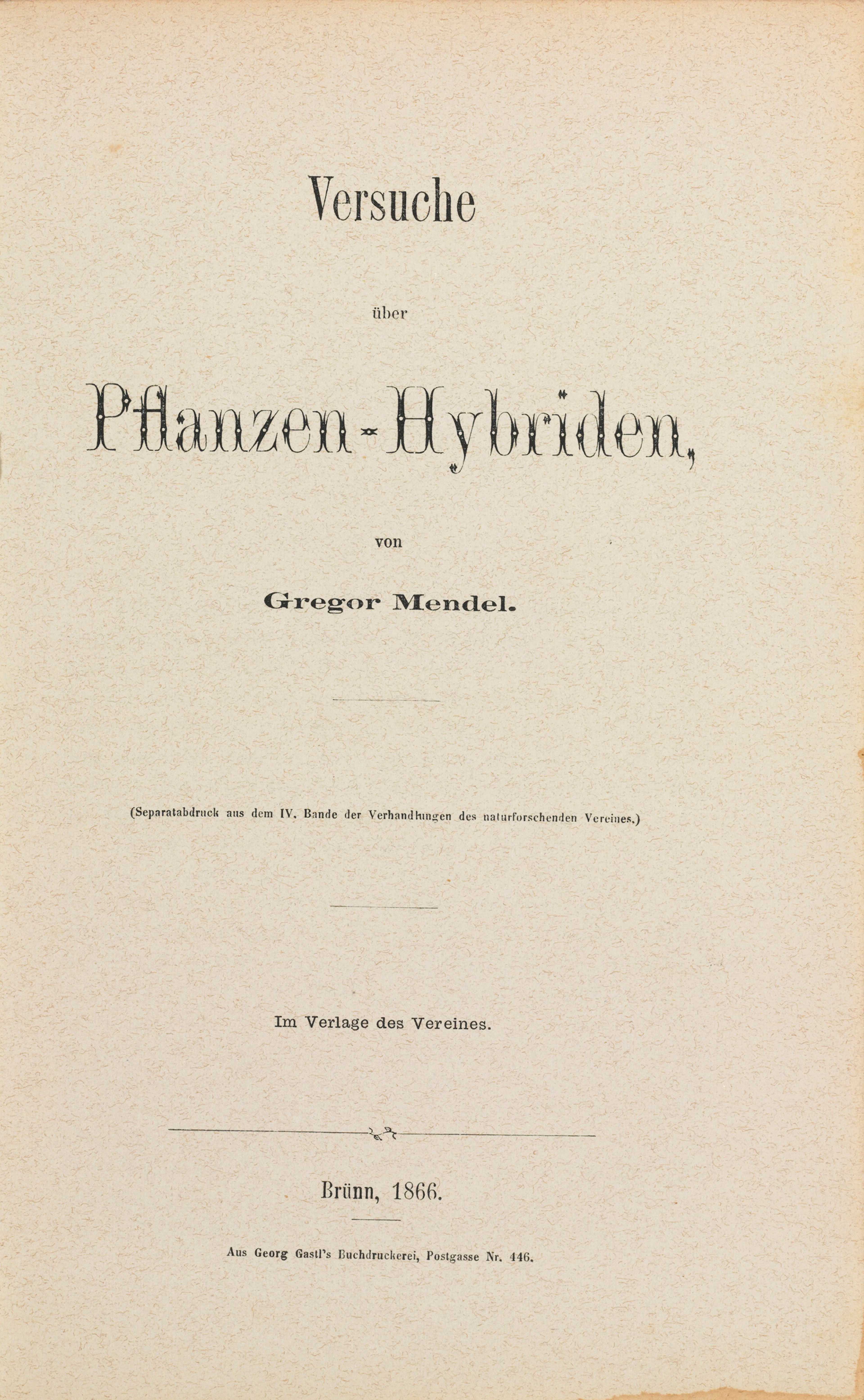 The Founding Document of Genetics