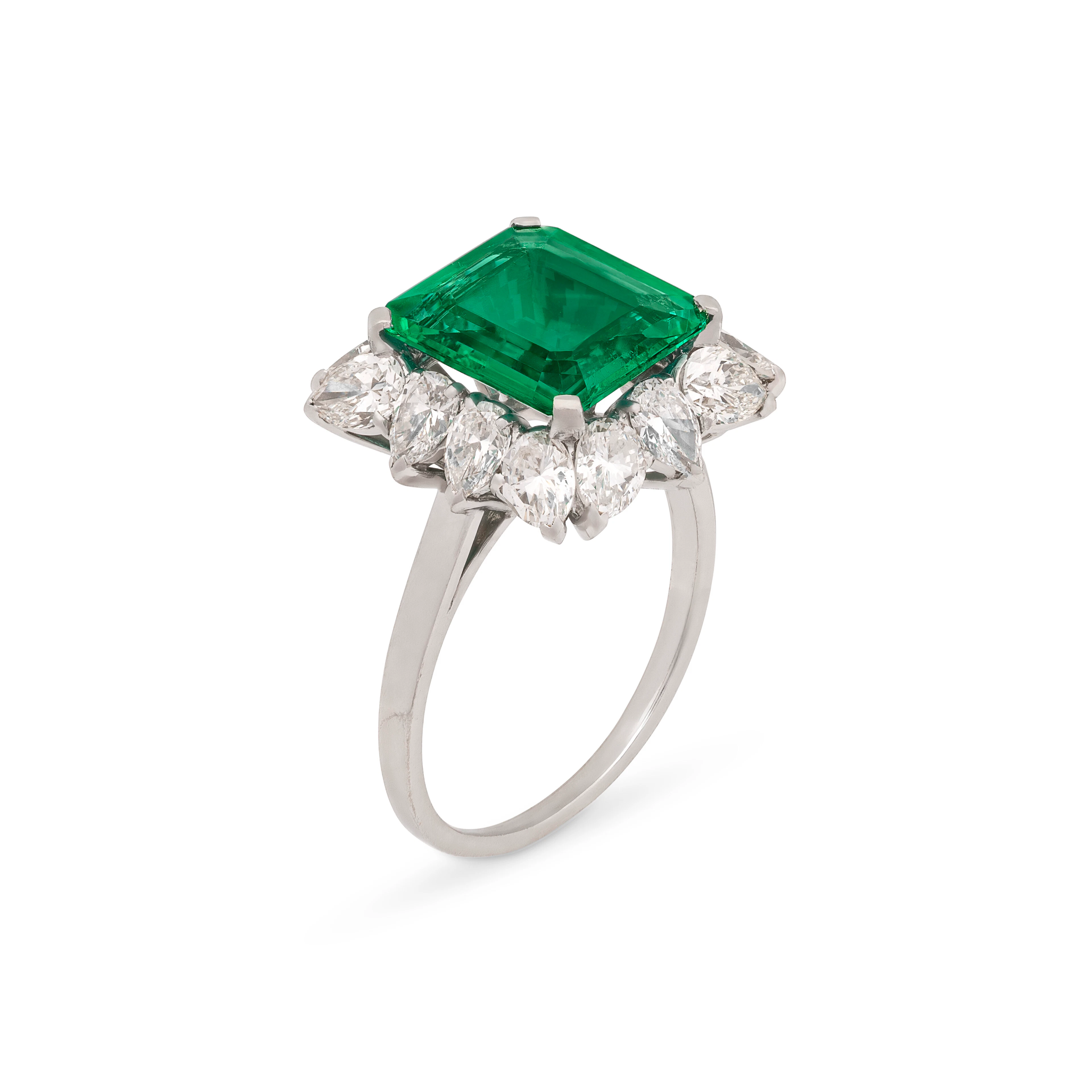 BULGARI EMERALD AND DIAMOND RING
