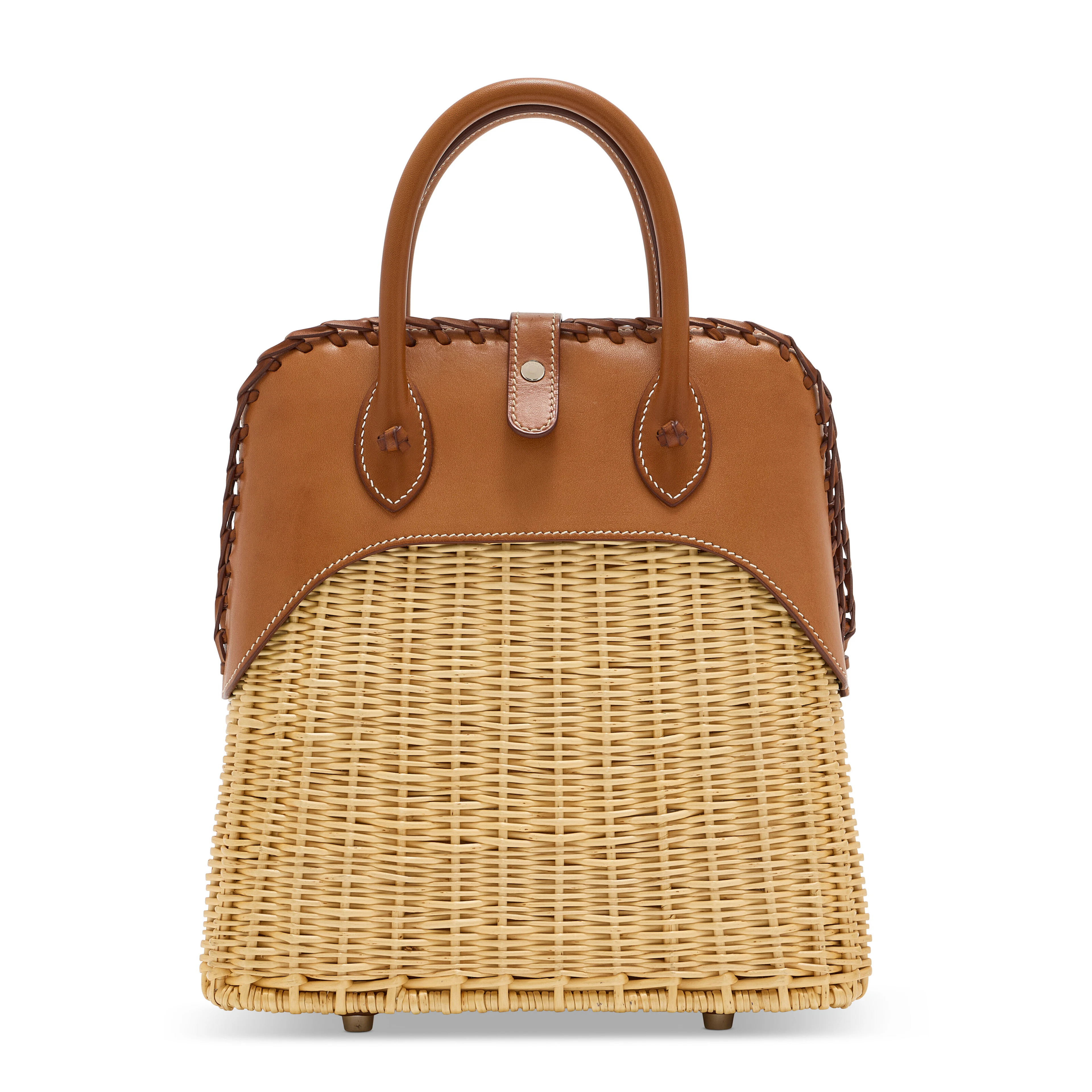 A Limited Edition Fauve Barénia Leather & Osier Picnic Bolide with