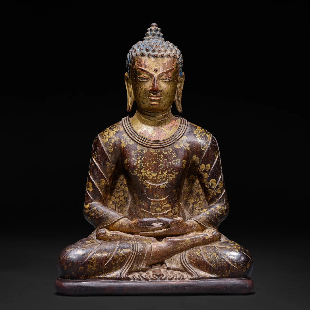A Gilt Polychromed Zitan Figure of a Confession Buddha