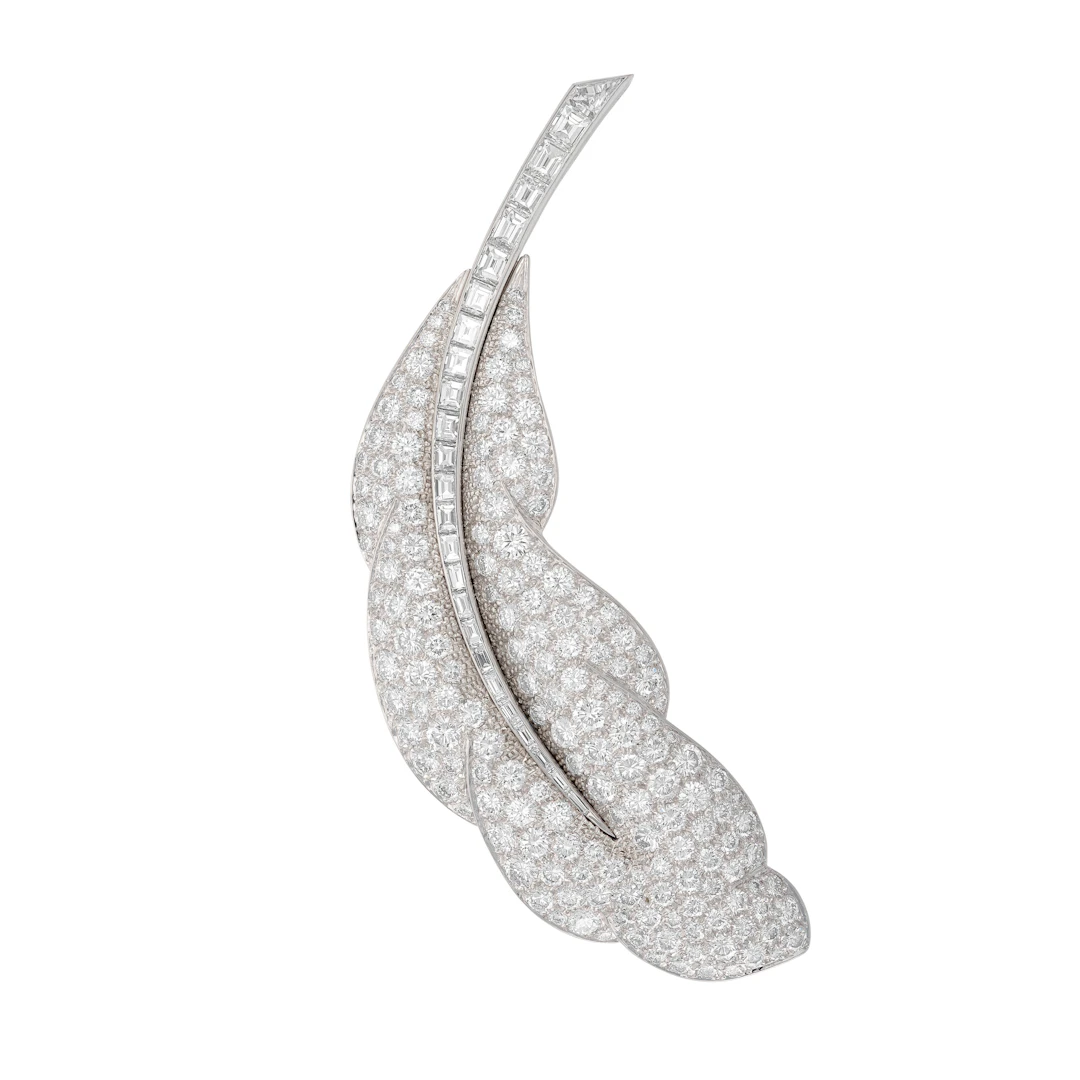 Van Cleef & Arpels Diamond 'Plume' Clip-Brooch