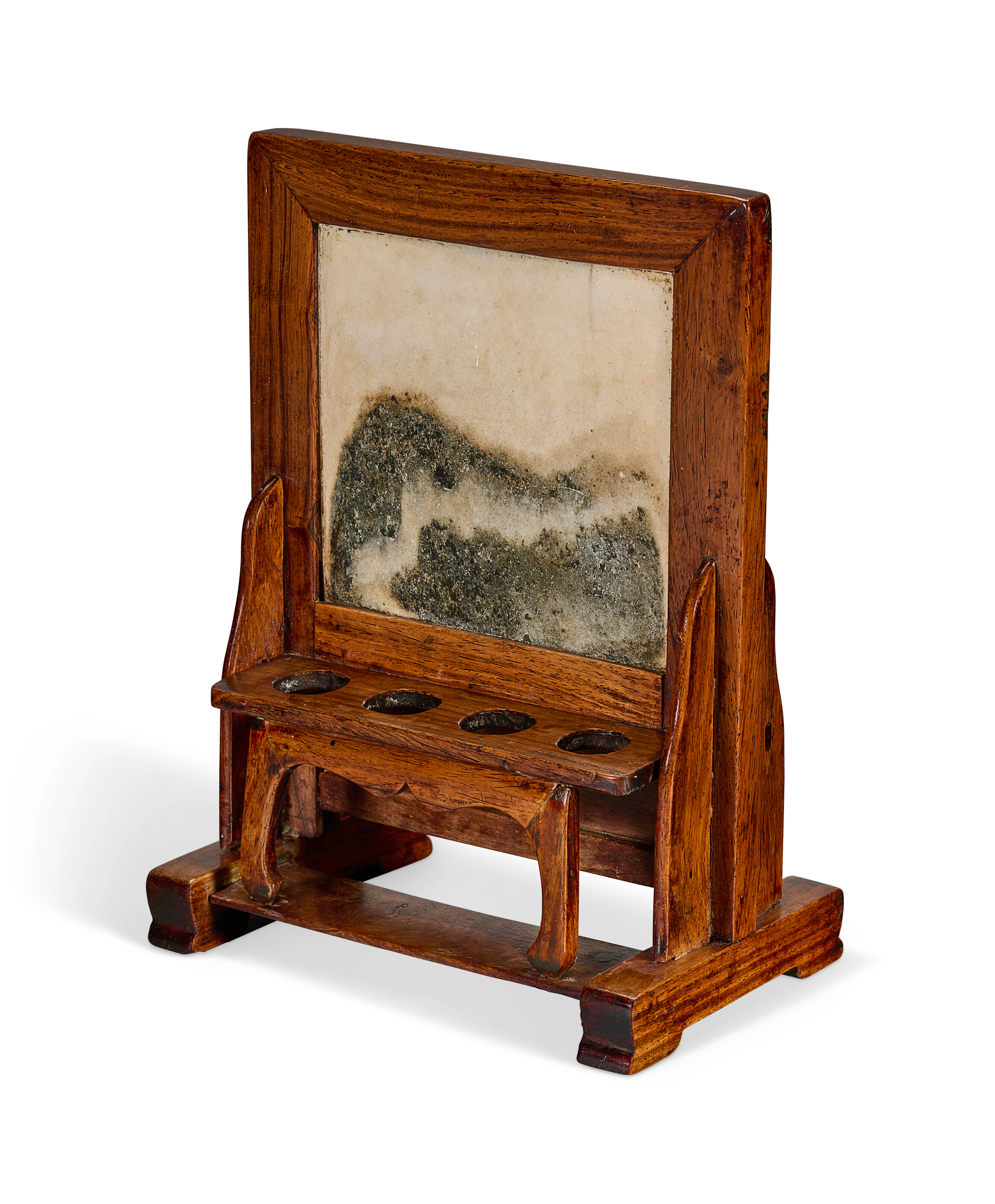 An Important and Very Rare Dali Marble-Inset Huanghuali Table Screen