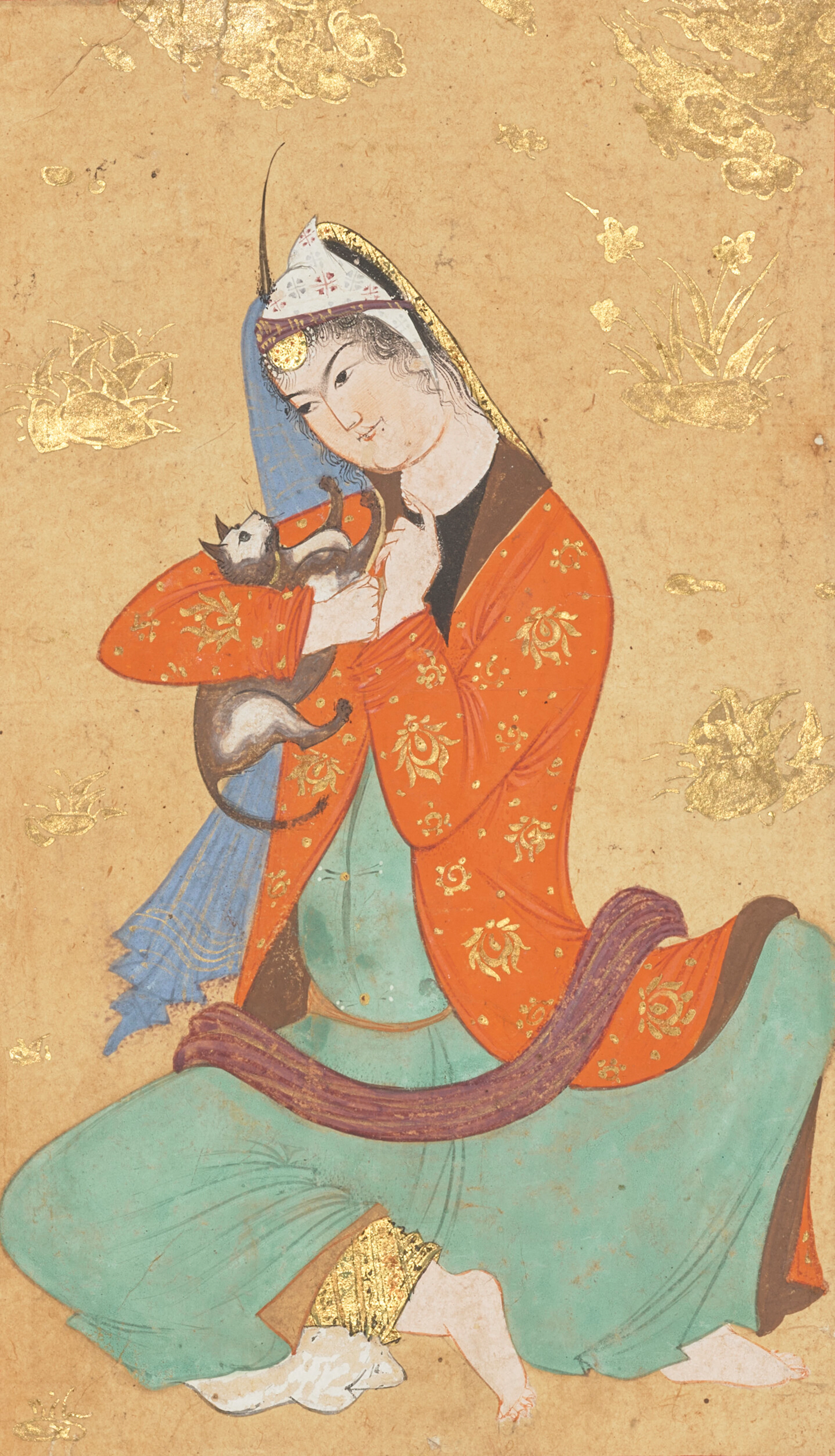 A YOUNG WOMAN WITH A CAT