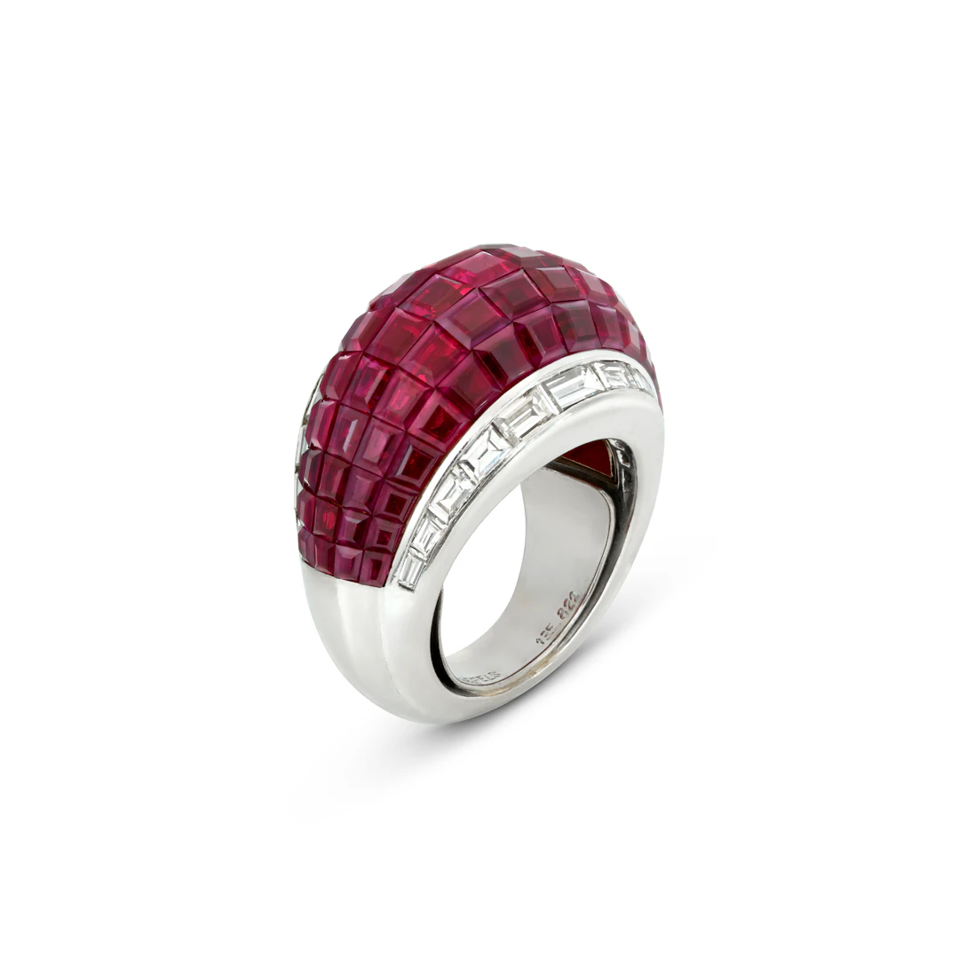 Van Cleef & Arpels Ruby and Diamond 'Nouveau Lampion' Mystery-Set Ring