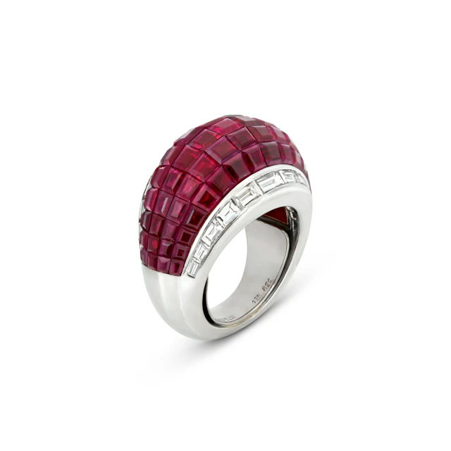 Van Cleef & Arpels Ruby and Diamond 'Nouveau Lampion' Mystery-Set Ring