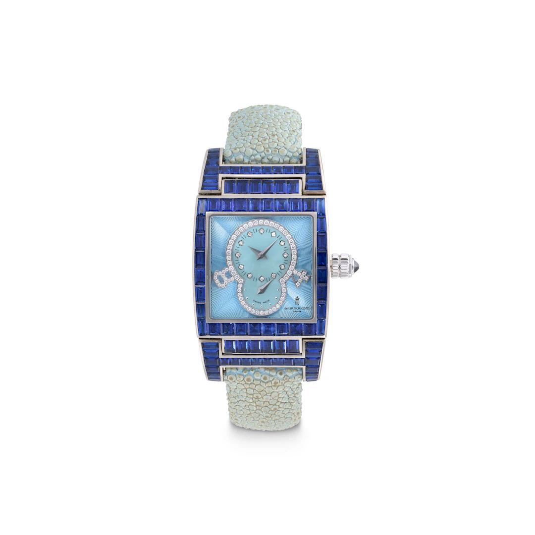 De Grisogono Sapphire, Diamond, Enamel and Galuchat 'Instrumentino' Wristwatch
