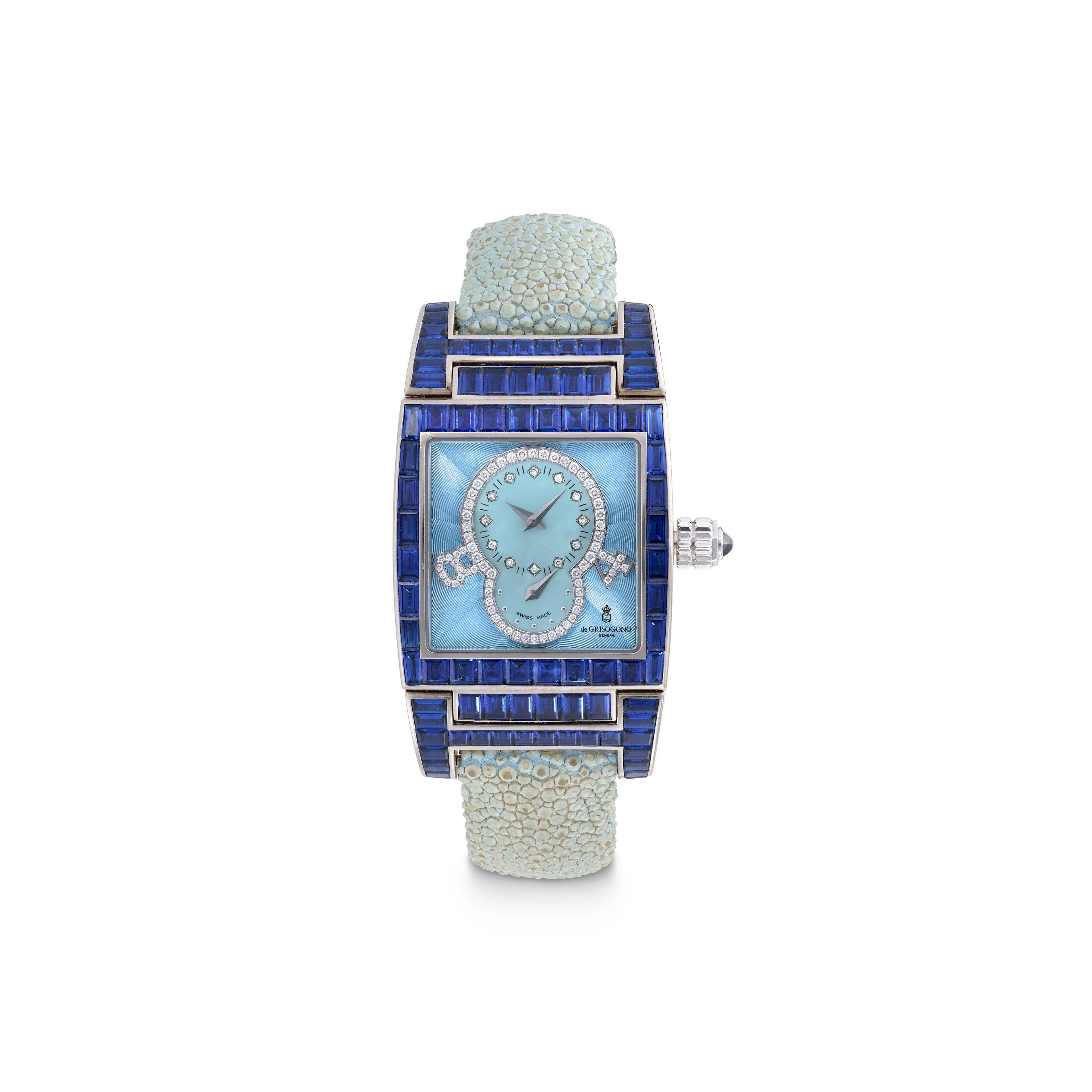 De Grisogono Sapphire, Diamond, Enamel and Galuchat 'Instrumentino' Wristwatch
