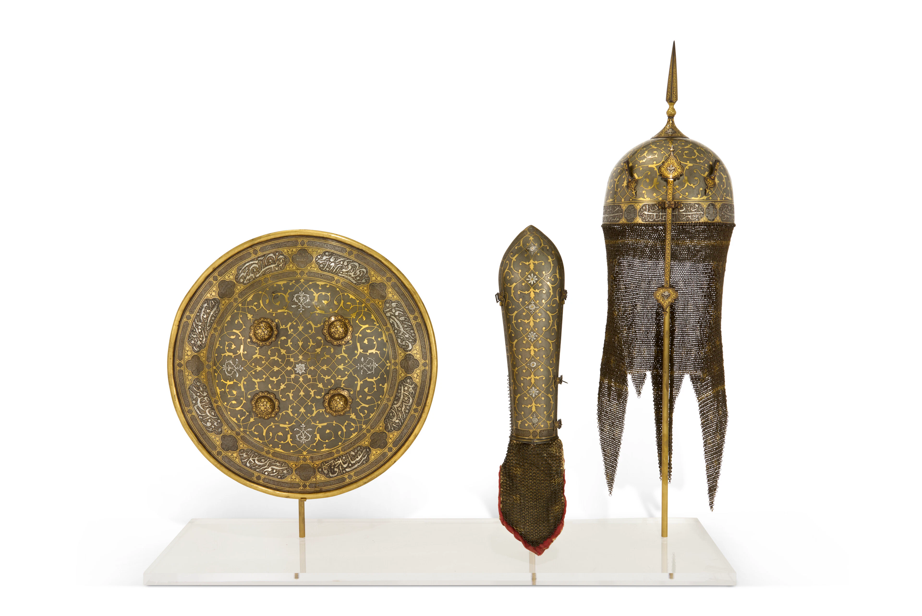 A Set of Watered Steel Armour Overlaid with Gold and Silver