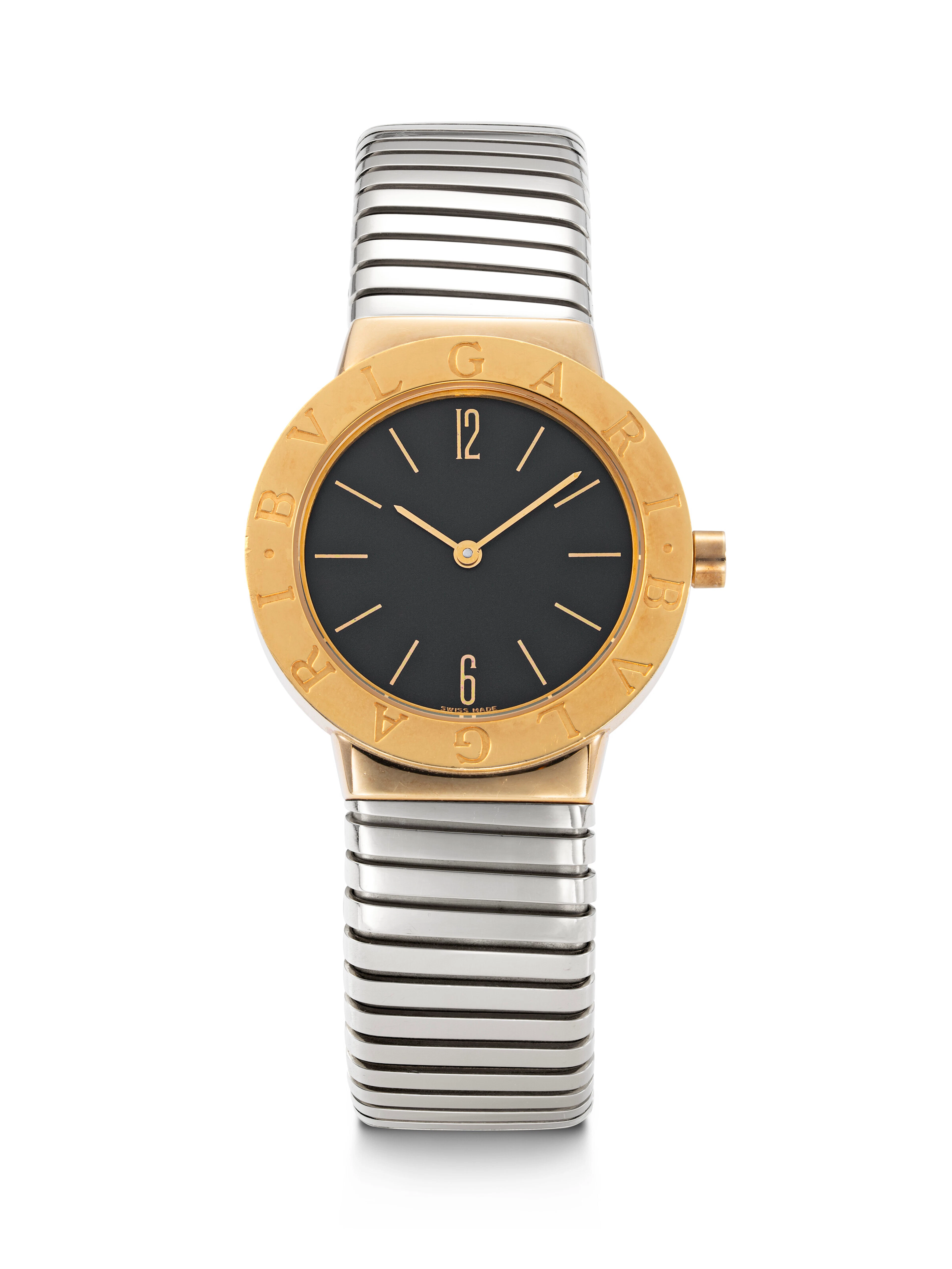 Bulgari. An 18K Gold and White Gold Bangle Watch