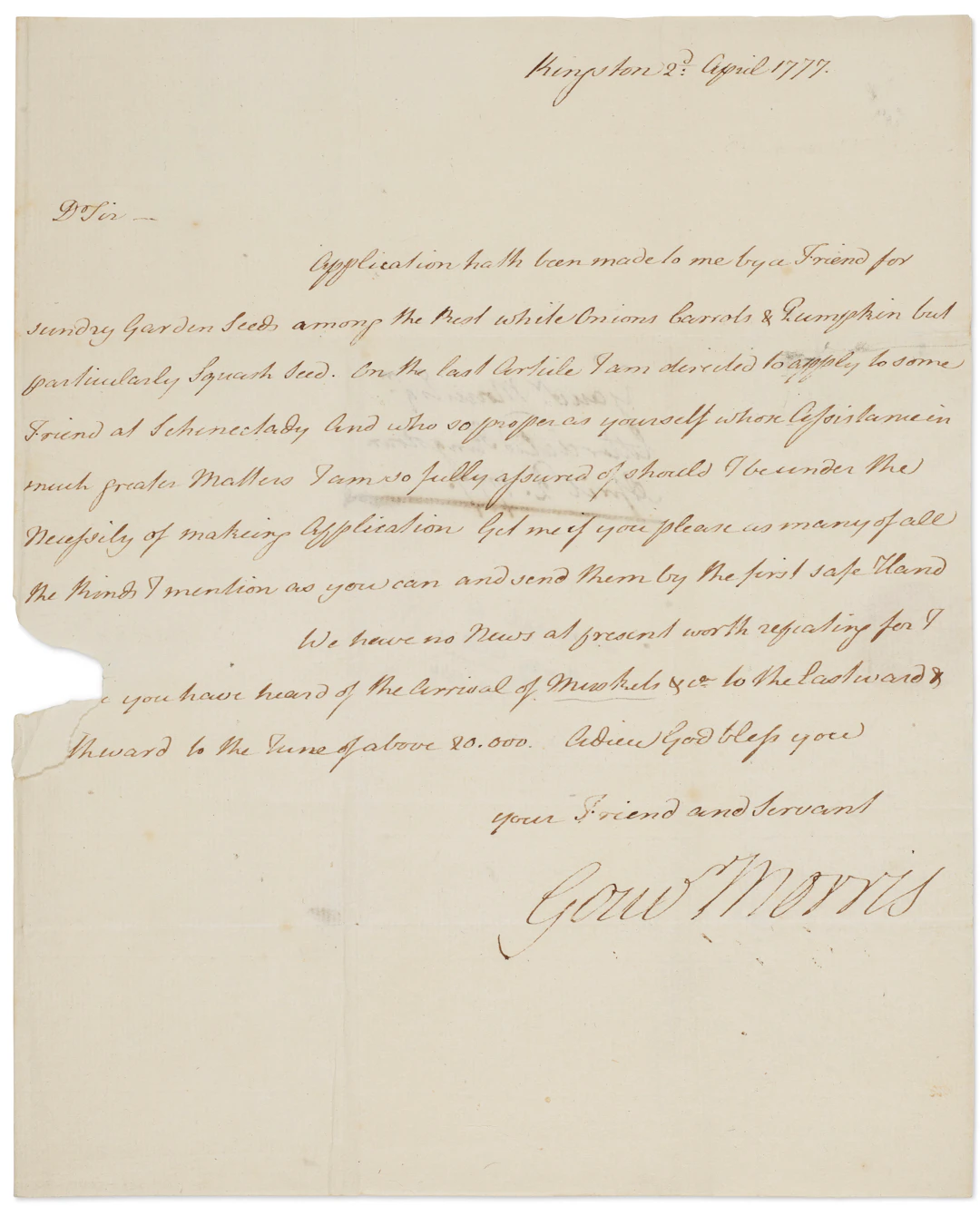 On the Arrival of Muskets from France