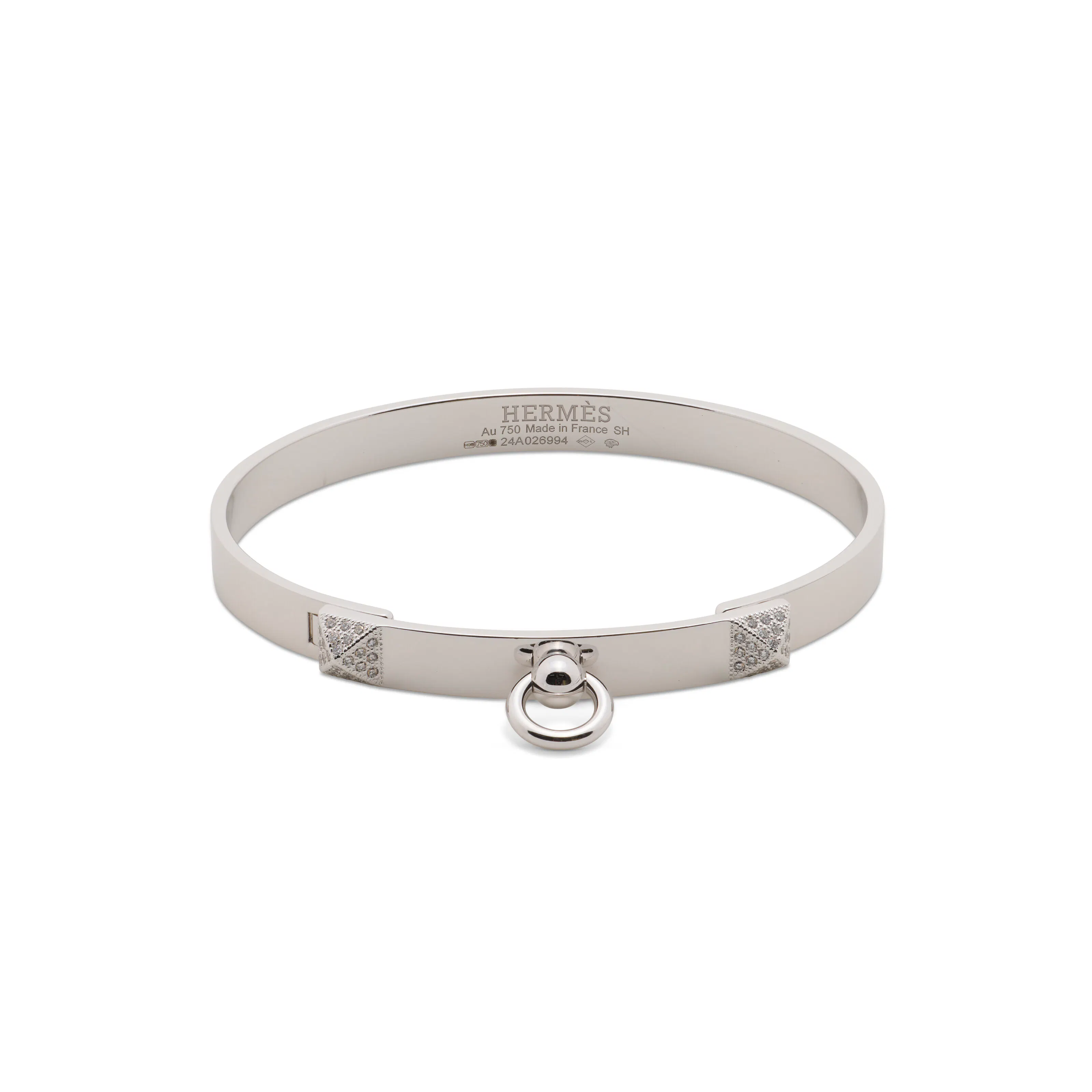 An 18K White Gold & Diamond Collier De Chien Bracelet