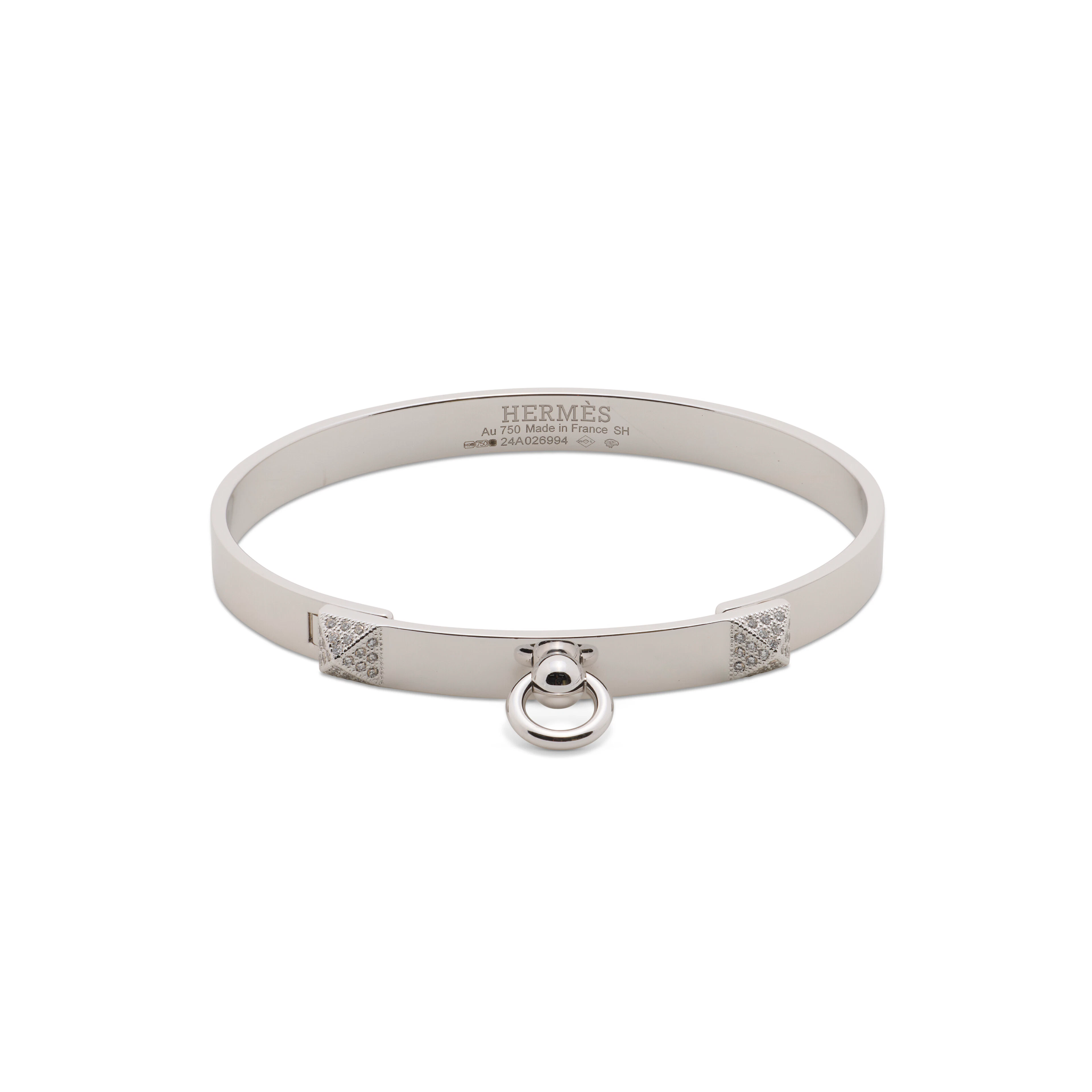 An 18K White Gold & Diamond Collier De Chien Bracelet