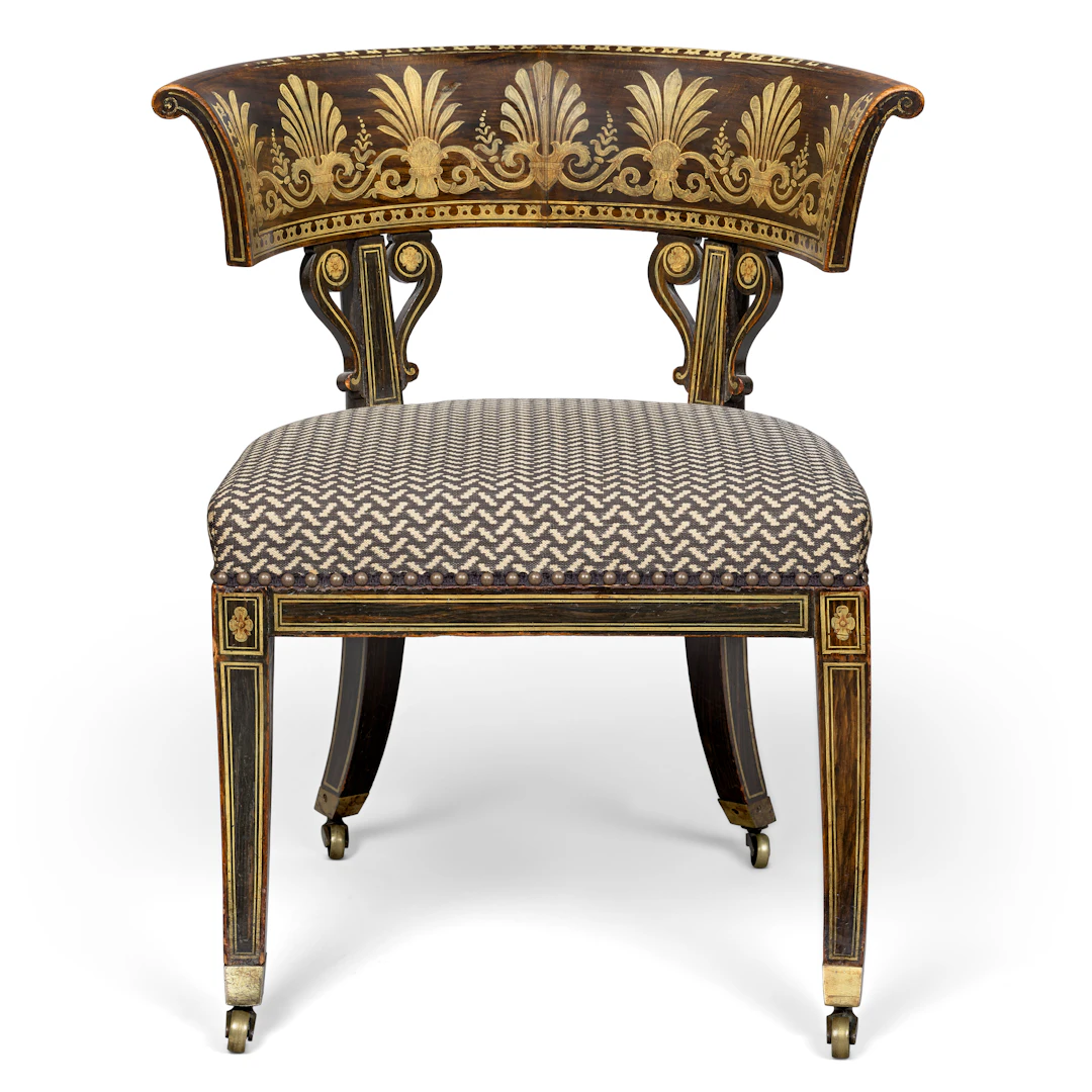 A Regency Painted and Grained Rosewood Klismos Chair