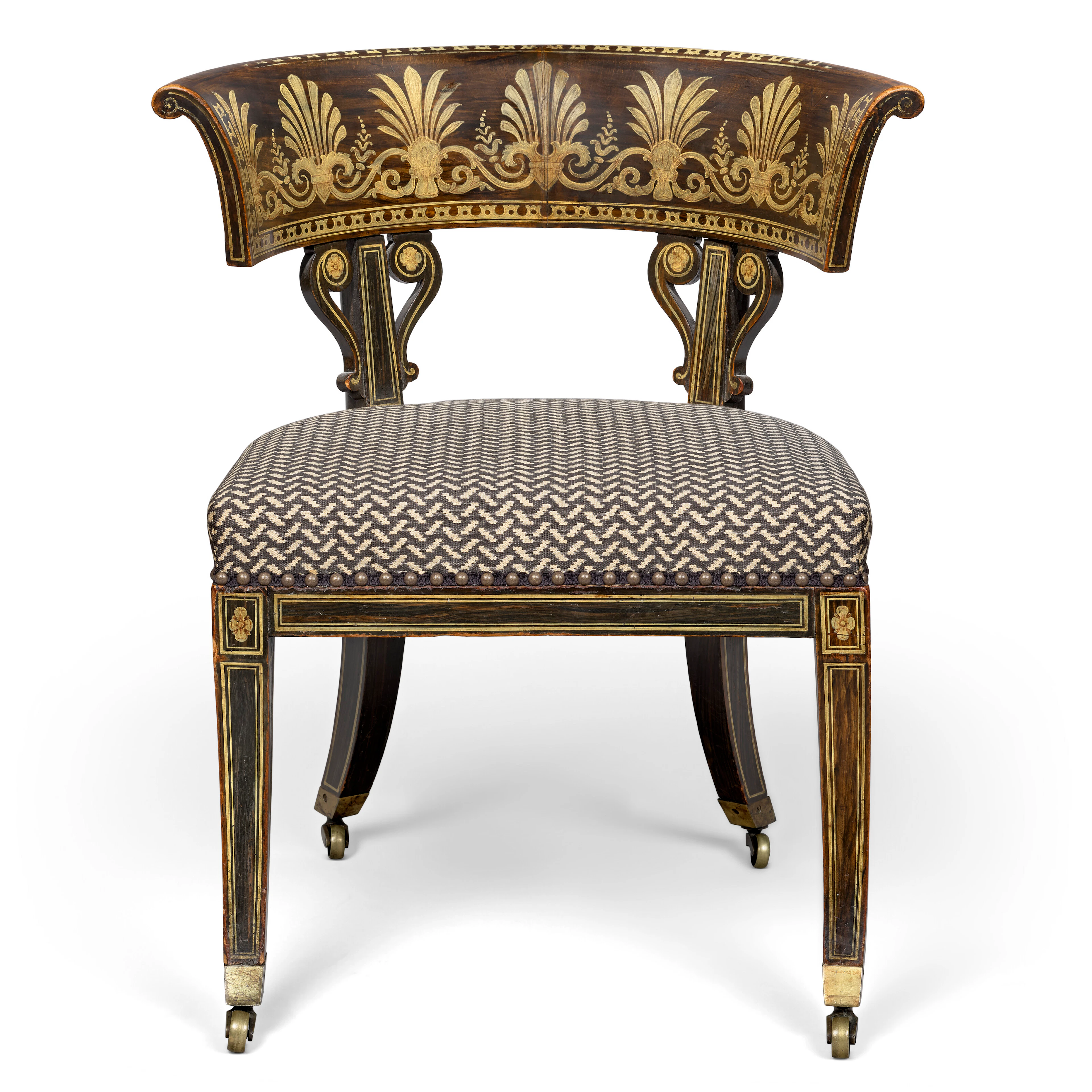 A Regency Painted and Grained Rosewood Klismos Chair
