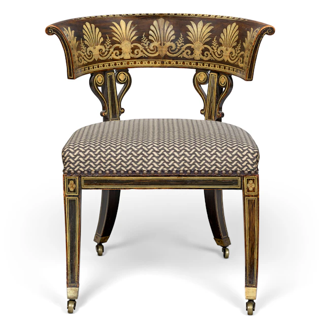 A Regency Painted and Grained Rosewood Klismos Chair