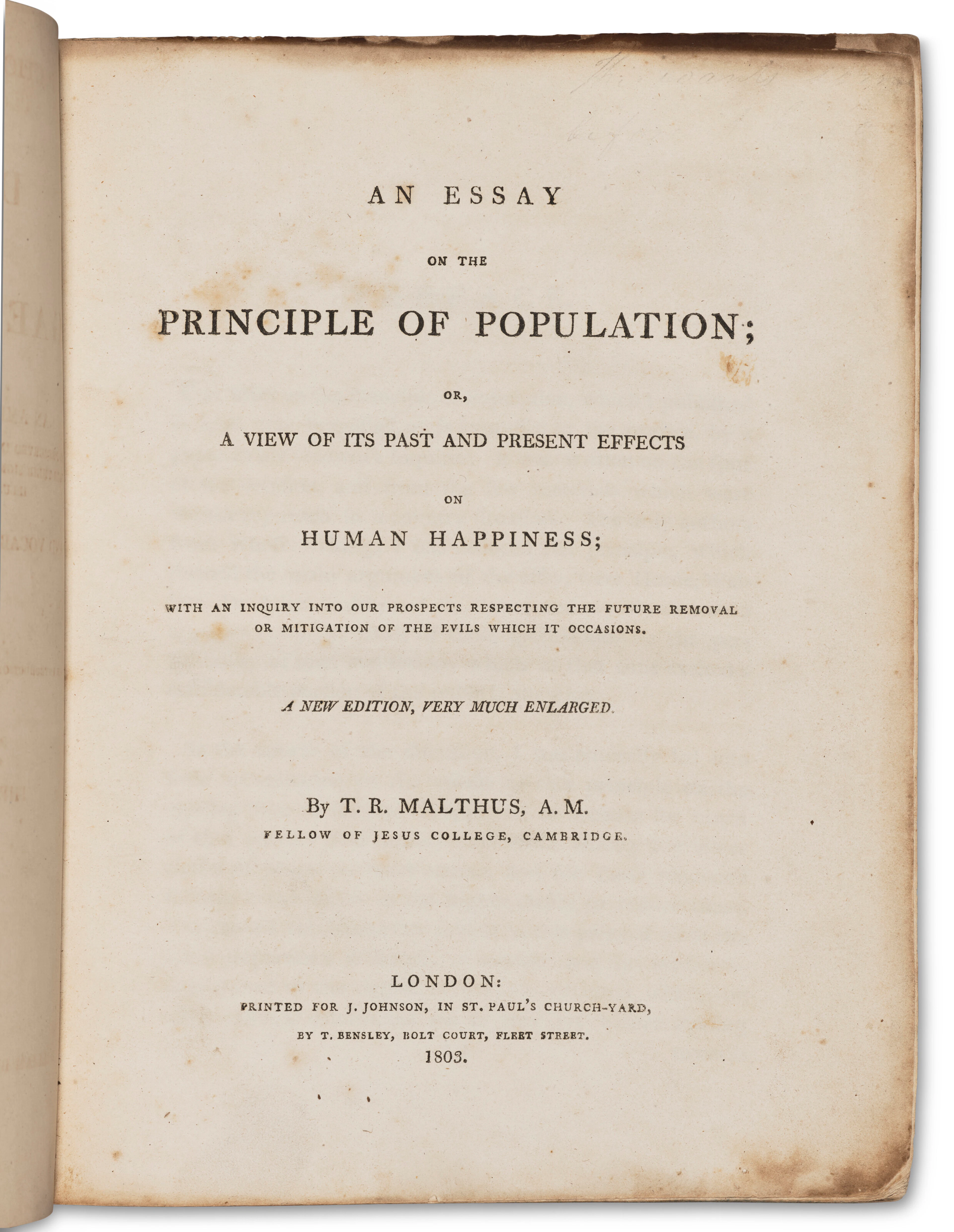 An Essay on the Principle of Population