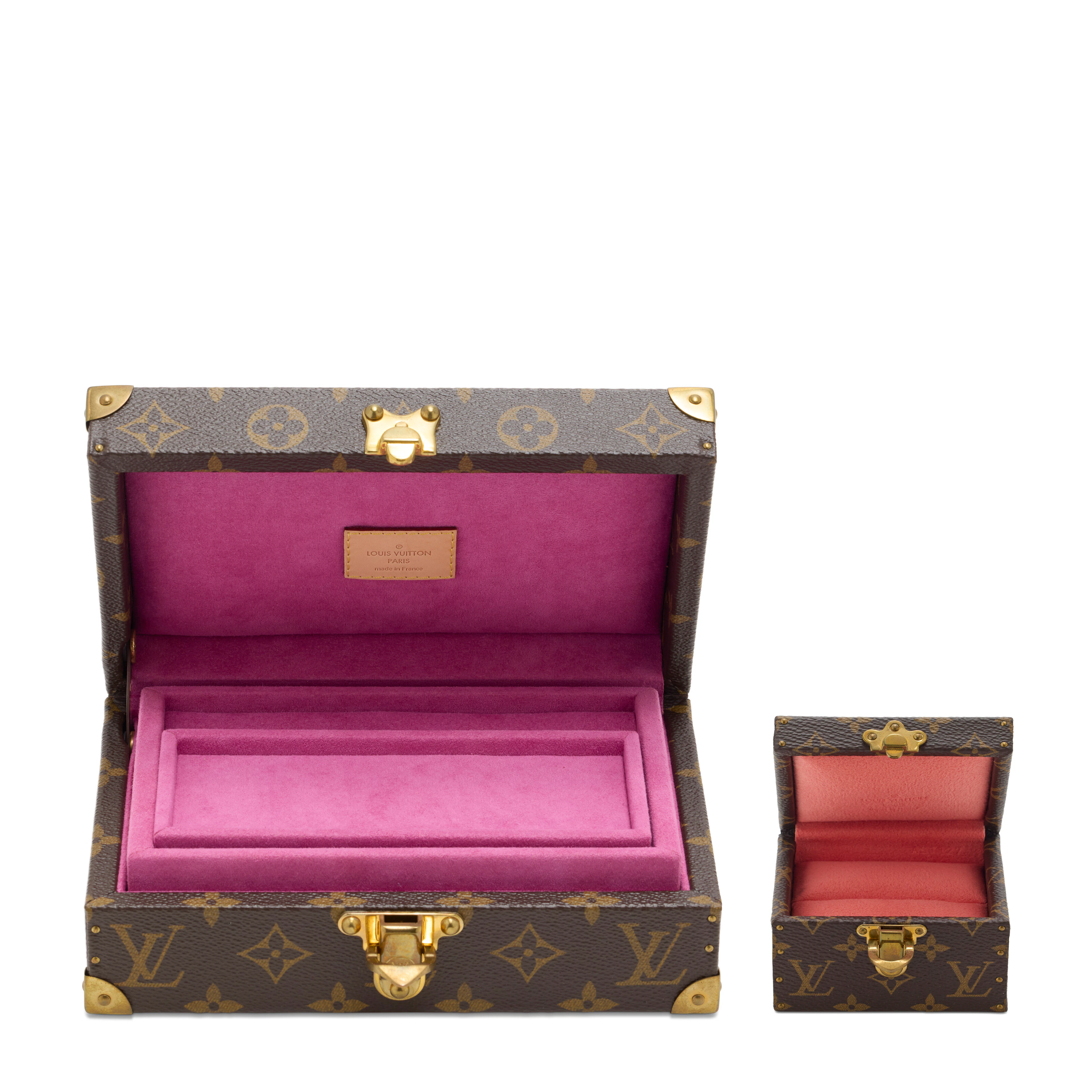 A Set of Two: a Special Order Classic Monogram Canvas Jewelry Box
