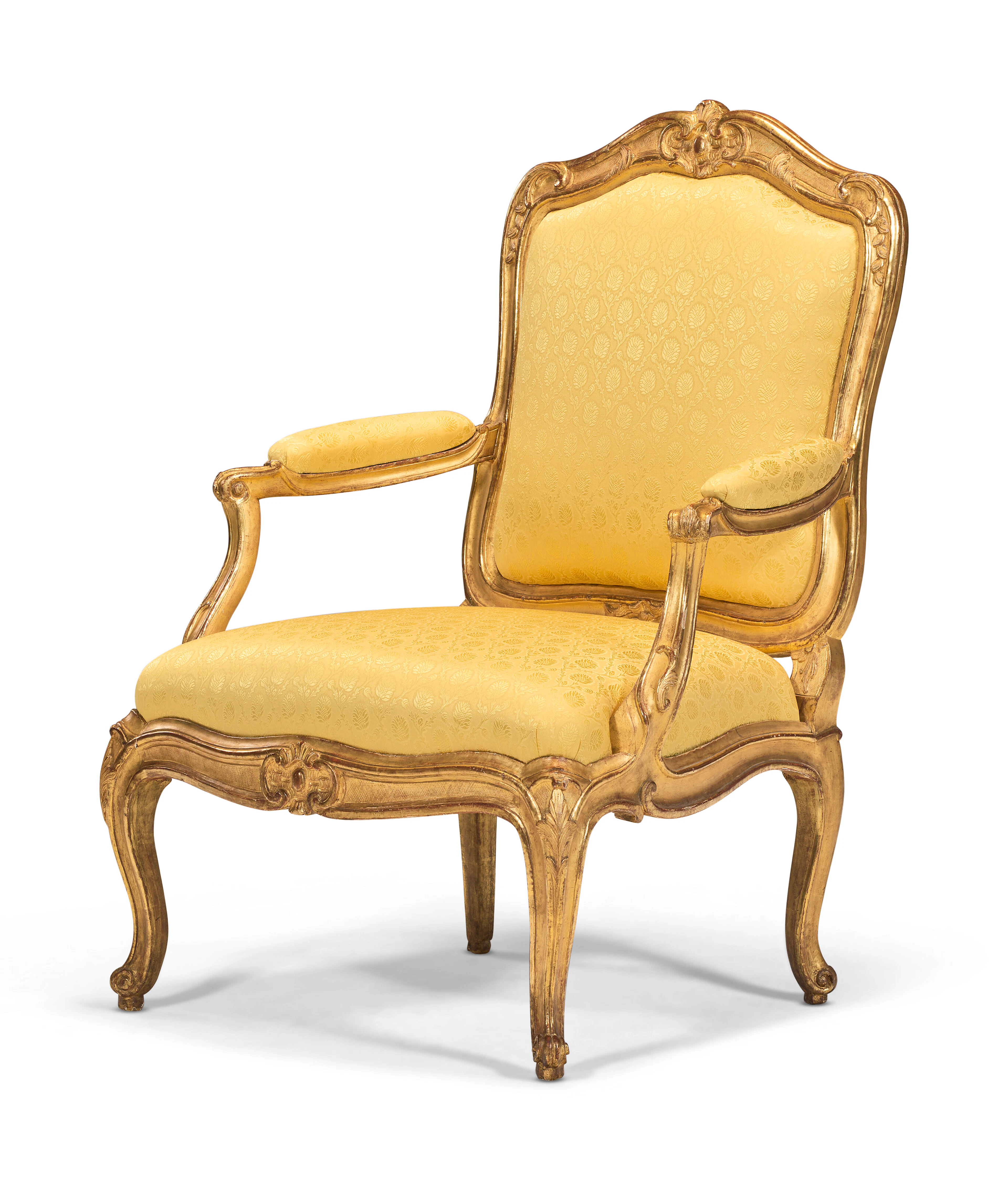 A Louis Xv Giltwood Fauteuil