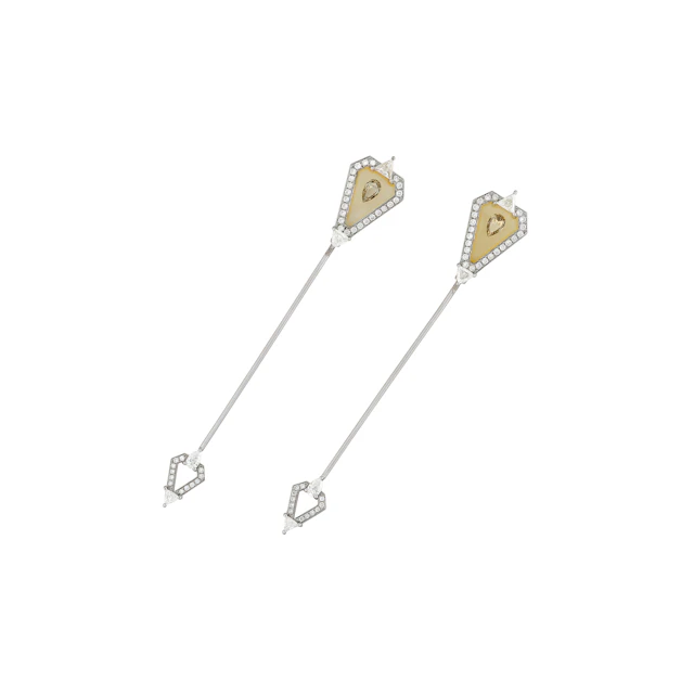 Nikos Koulis Pair of Diamond and Resin Jabot Pins