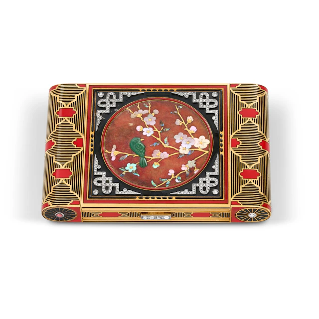 Marchak Art Deco Multi-Gem and Enamel Vanity Case