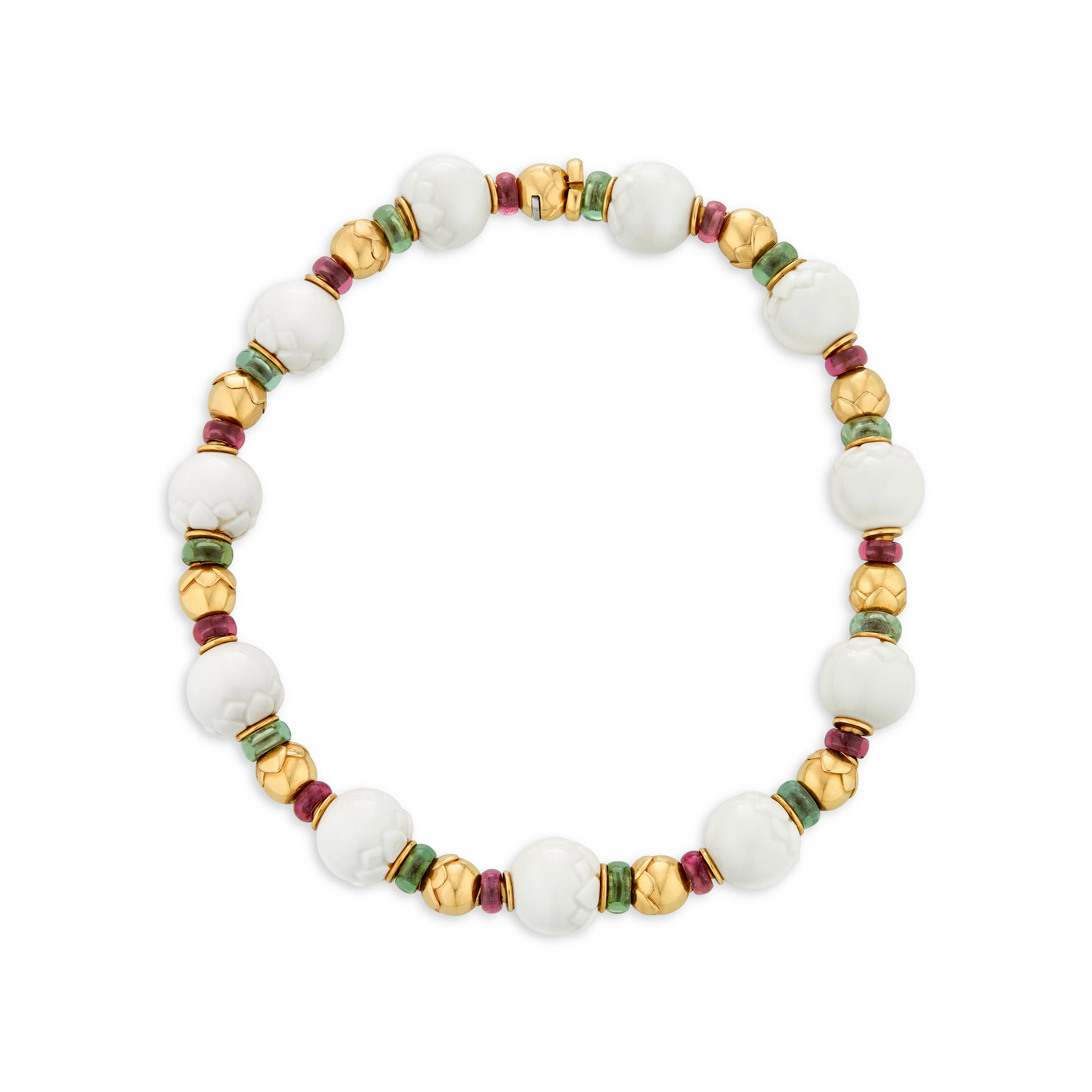 Bulgari Porcelain, Tourmaline and Gold 'Chandra' Necklace
