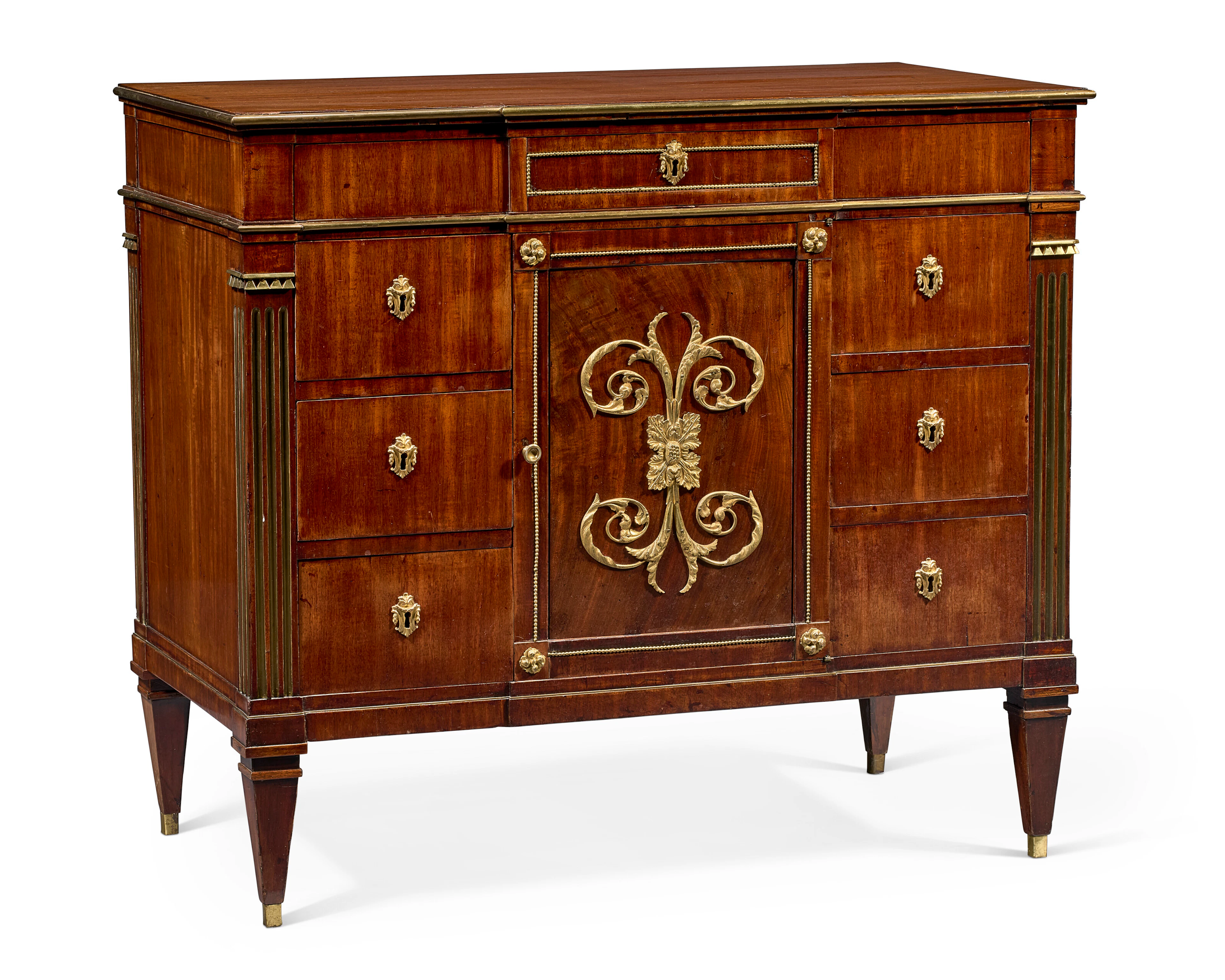 A German Ormolu-Mounted Mahogany Medal Cabinet