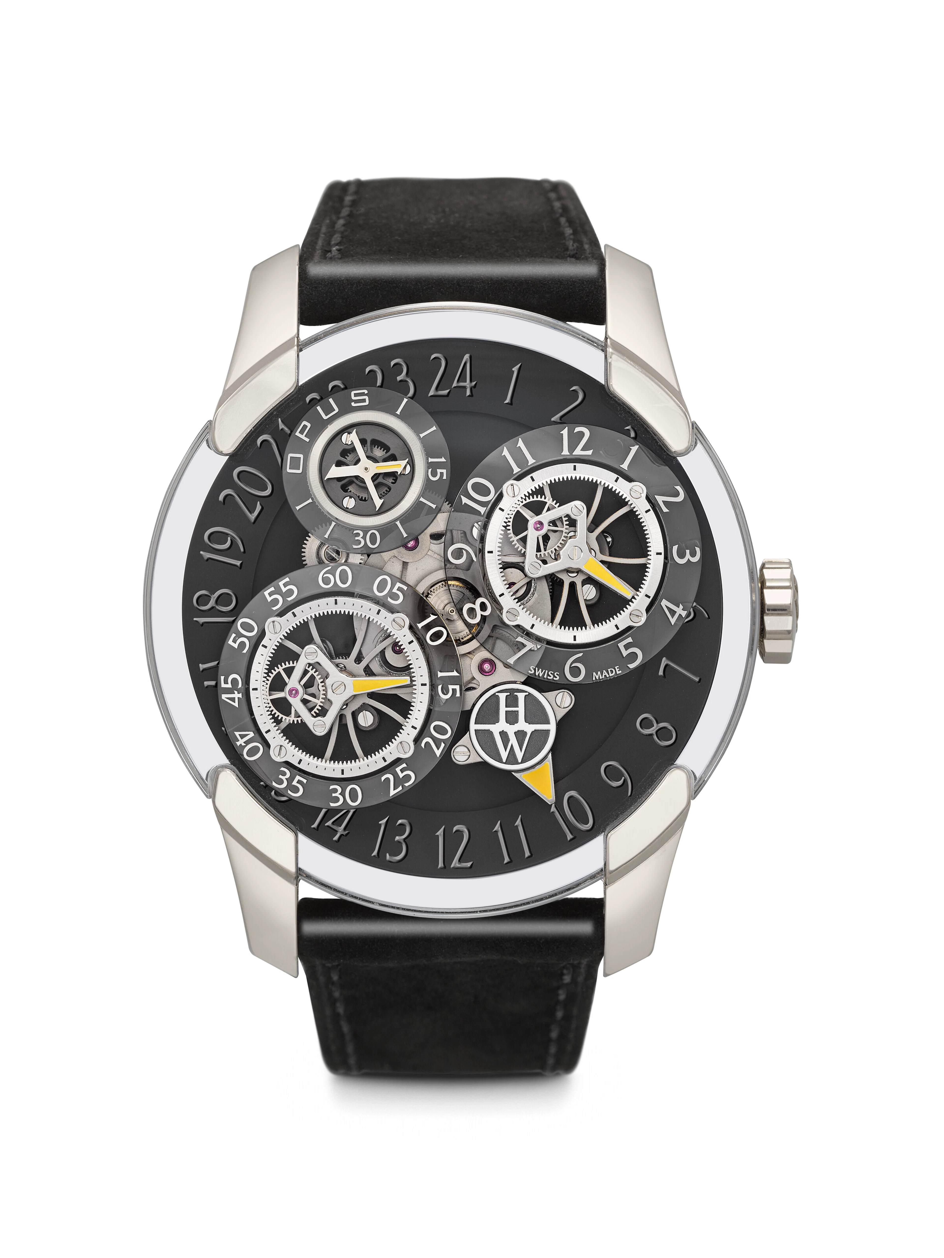 HARRY WINSTON & JEAN-FRANCOIS MOJON. A LARGE 18K WHITE GOLD LIMITED